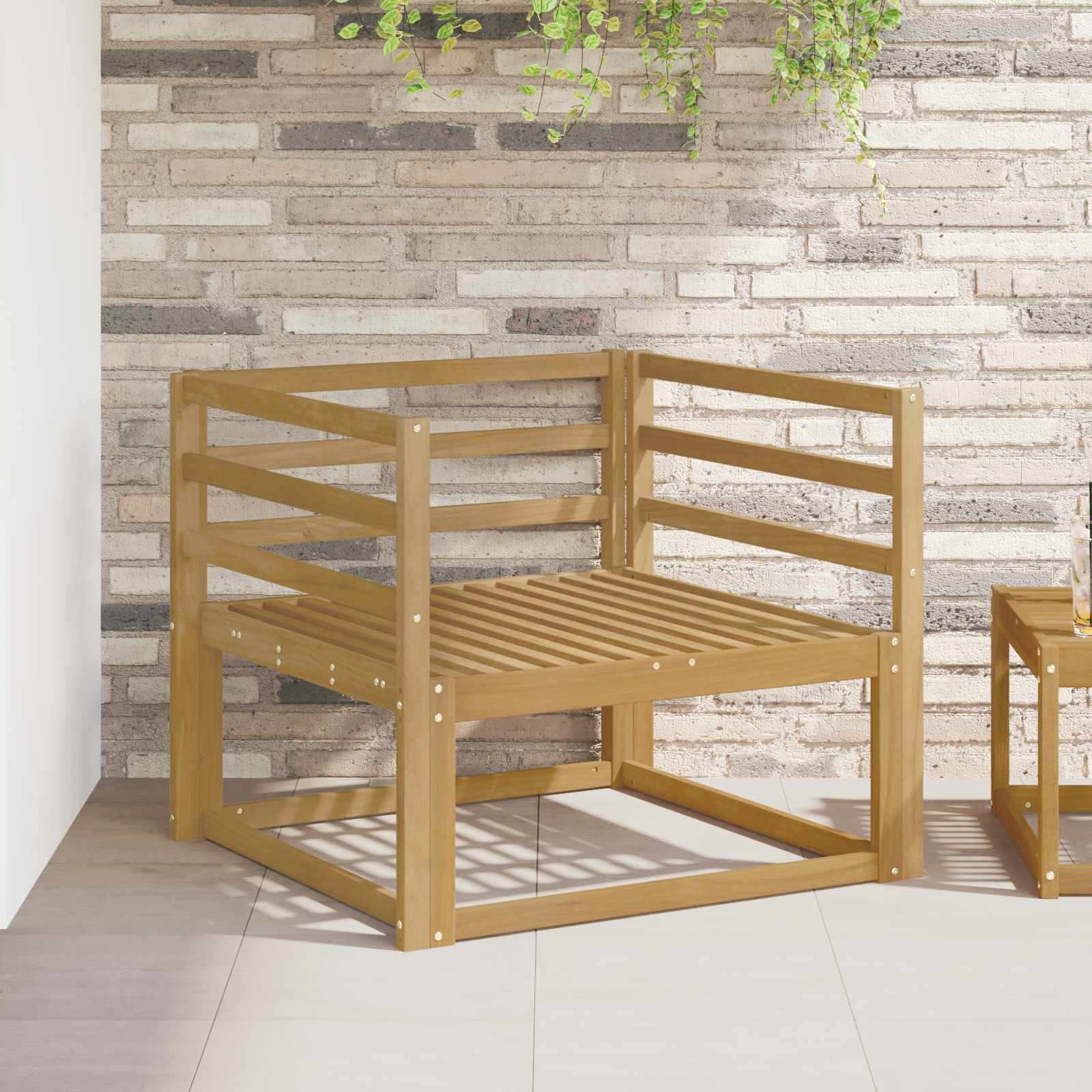 vidaXL Canapea Medie pentru Exterior Lemn Solid de Acacia Alb