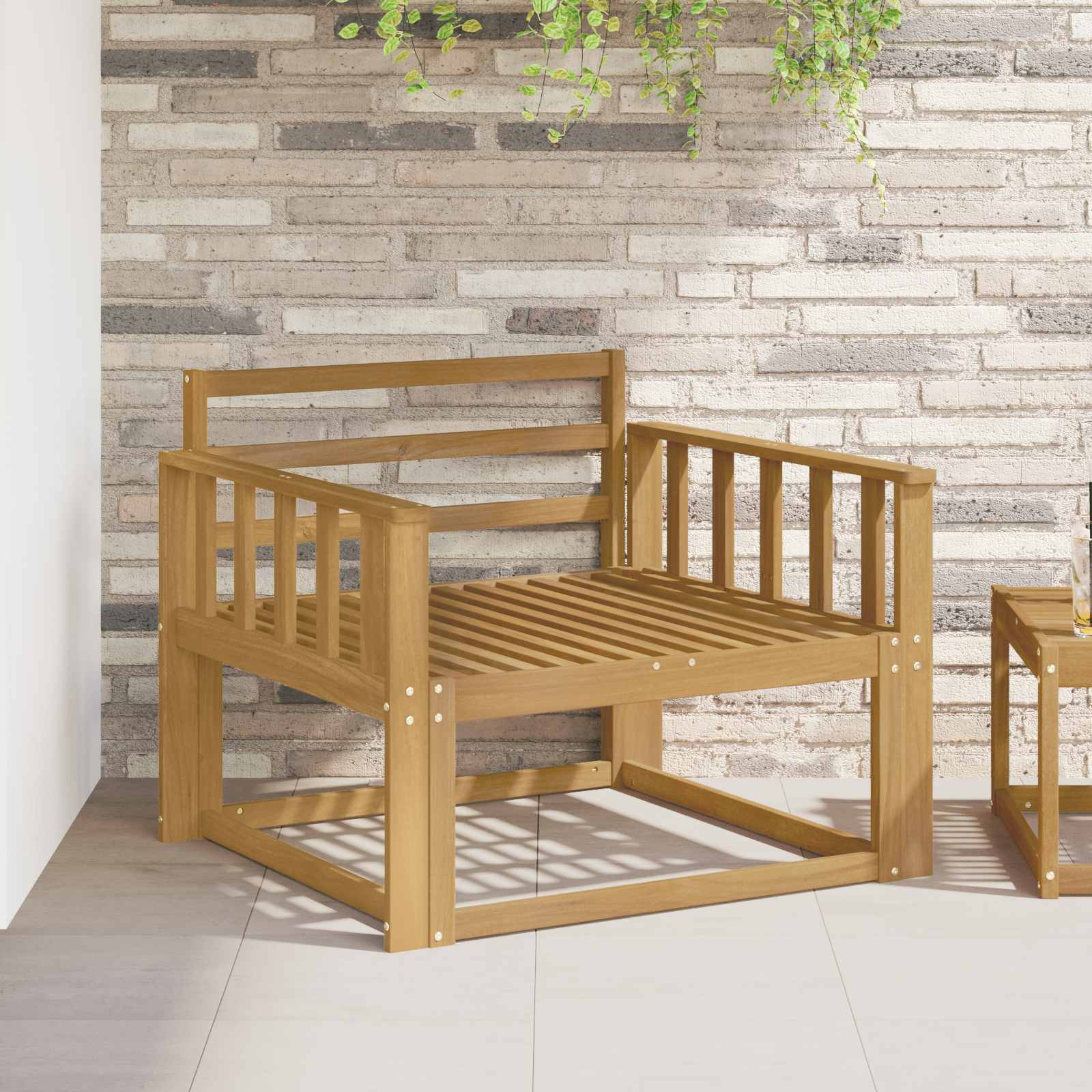Buiten Midden Sofa Massief Acaciahout Wit image 1