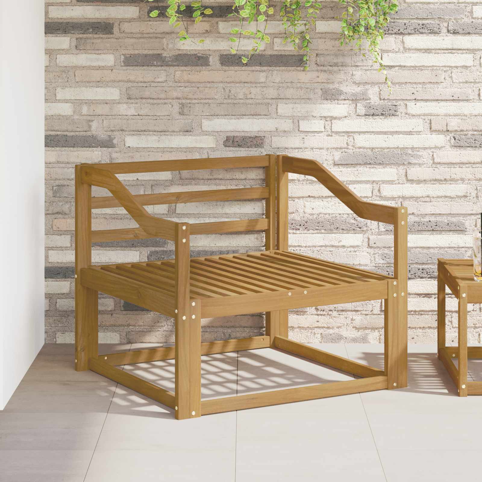 vidaXL Canapea Medie pentru Exterior Lemn Solid de Acacia Alb
