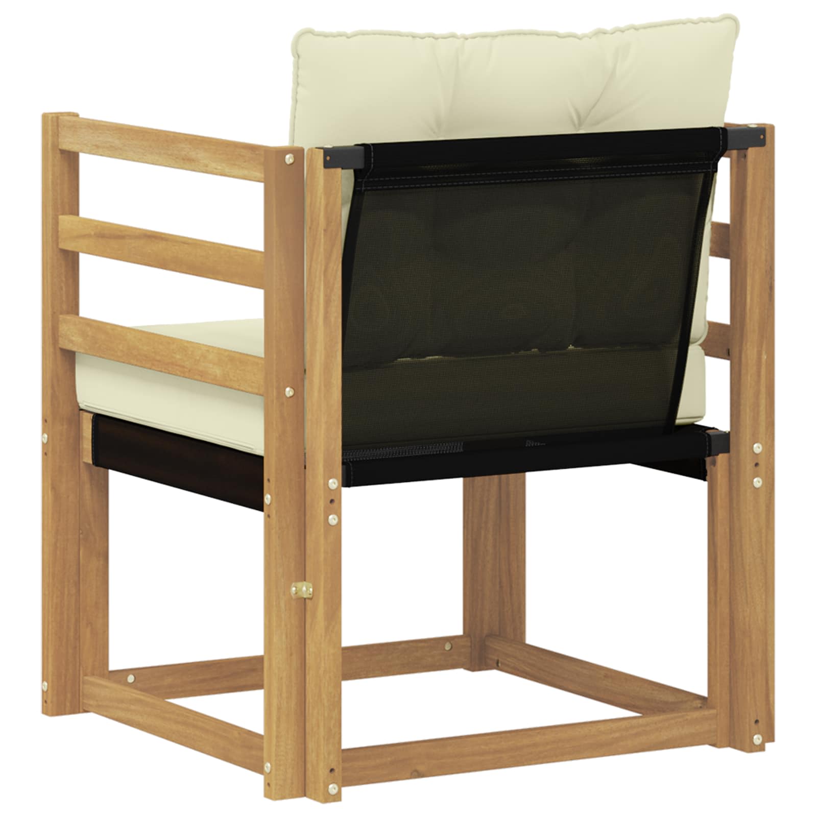 Tuinbank Massief Acaciahout en Textilene Wit image 7