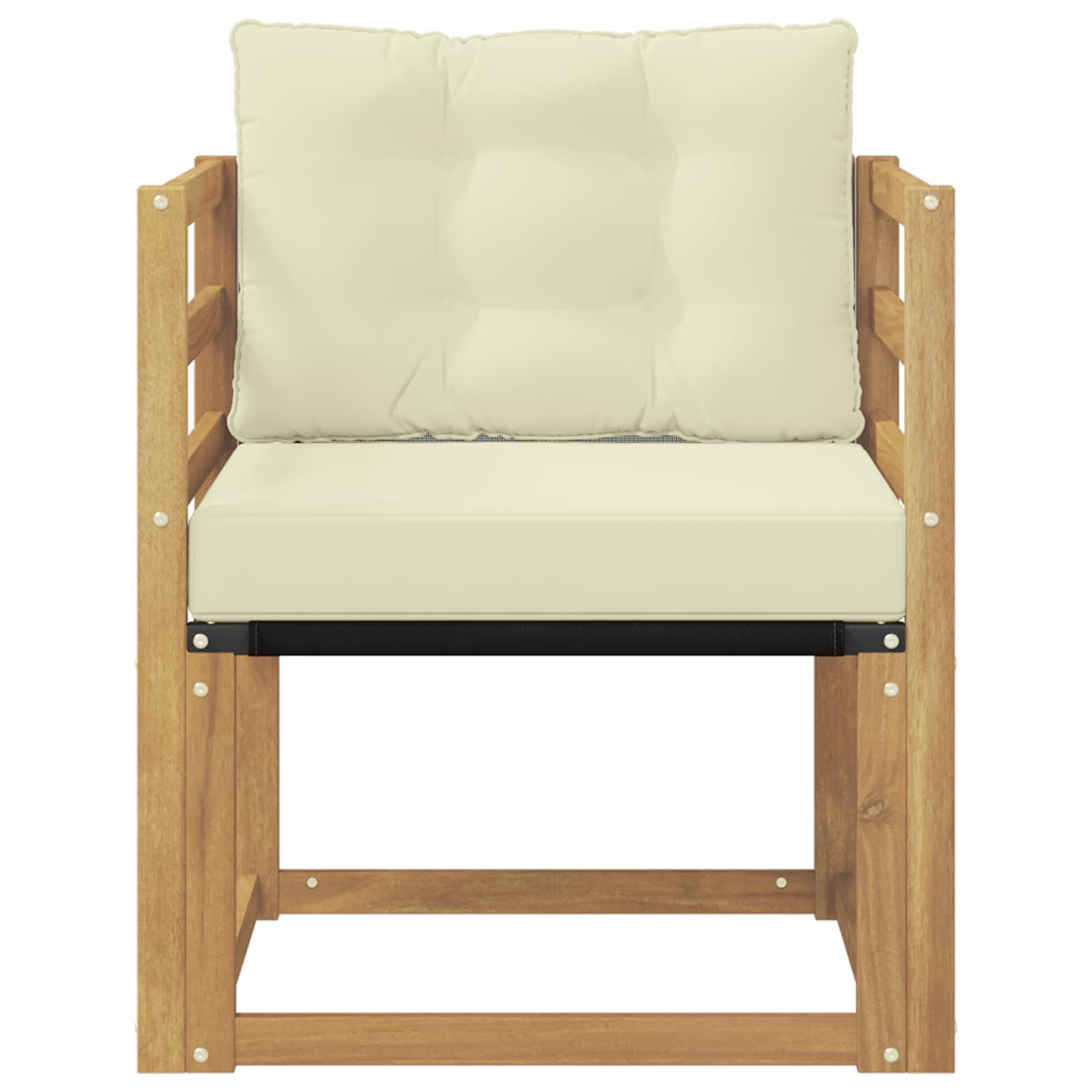 Tuinbank Massief Acaciahout en Textilene Wit image 5