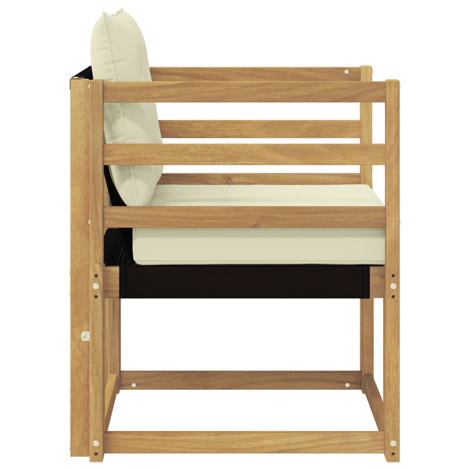 Tuinbank Massief Acaciahout en Textilene Wit image 6