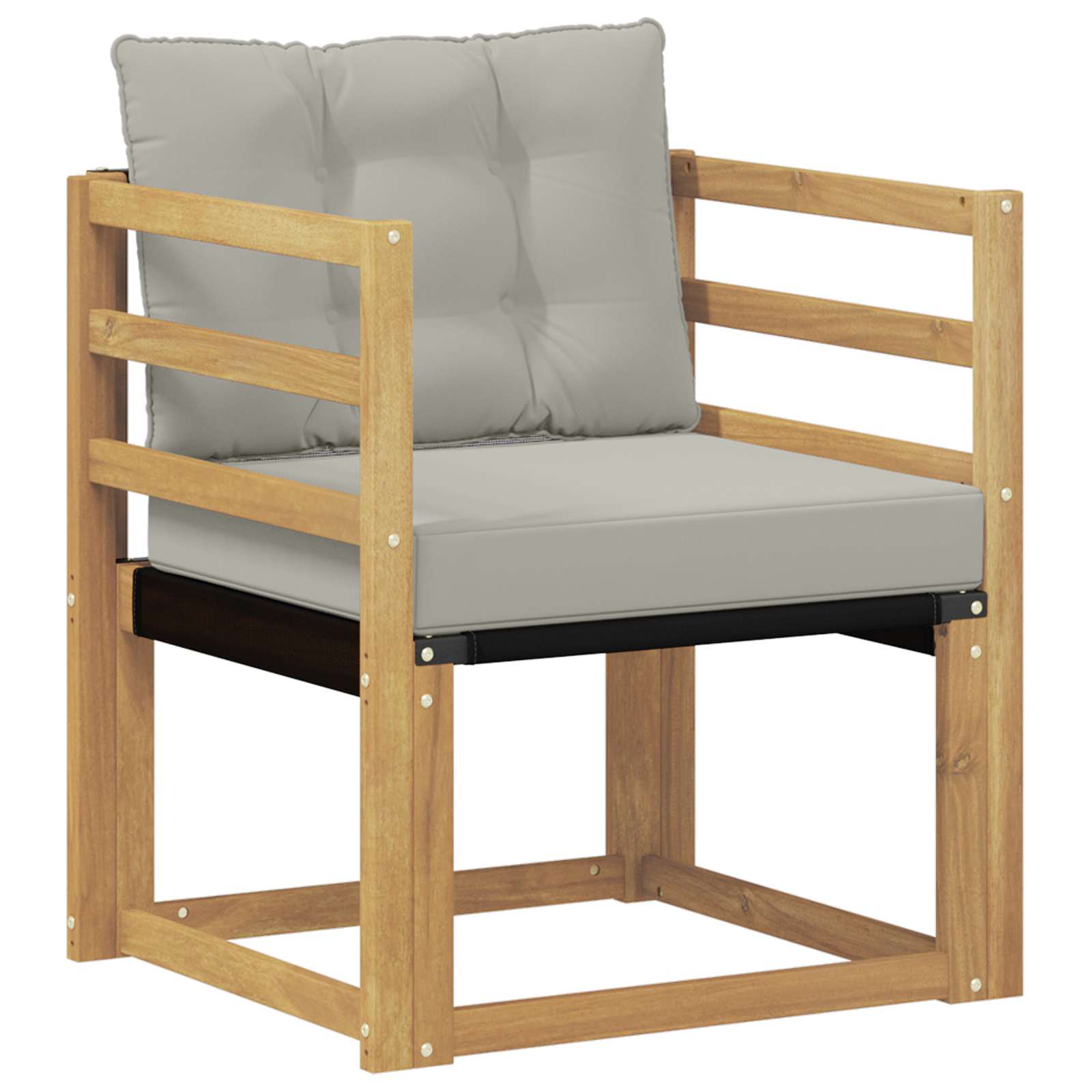 Tuinbank Massief Acaciahout en Textilene Wit image 2