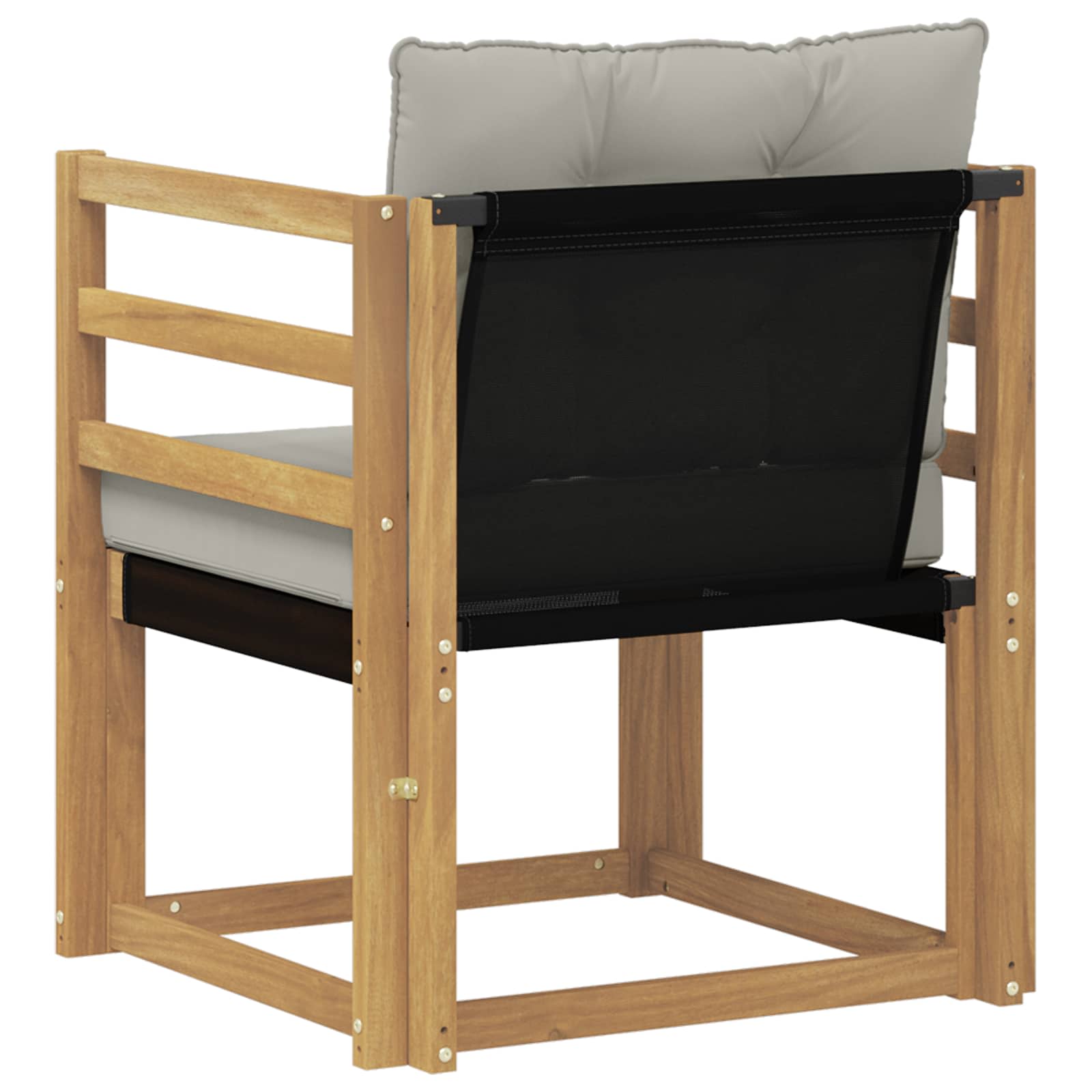 Tuinbank Massief Acaciahout en Textilene Wit image 7