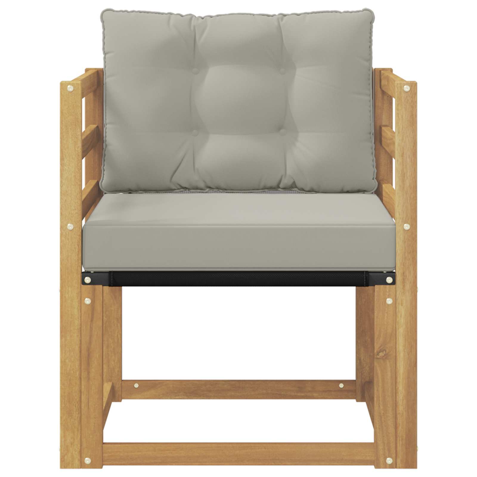 Tuinbank Massief Acaciahout en Textilene Wit image 5