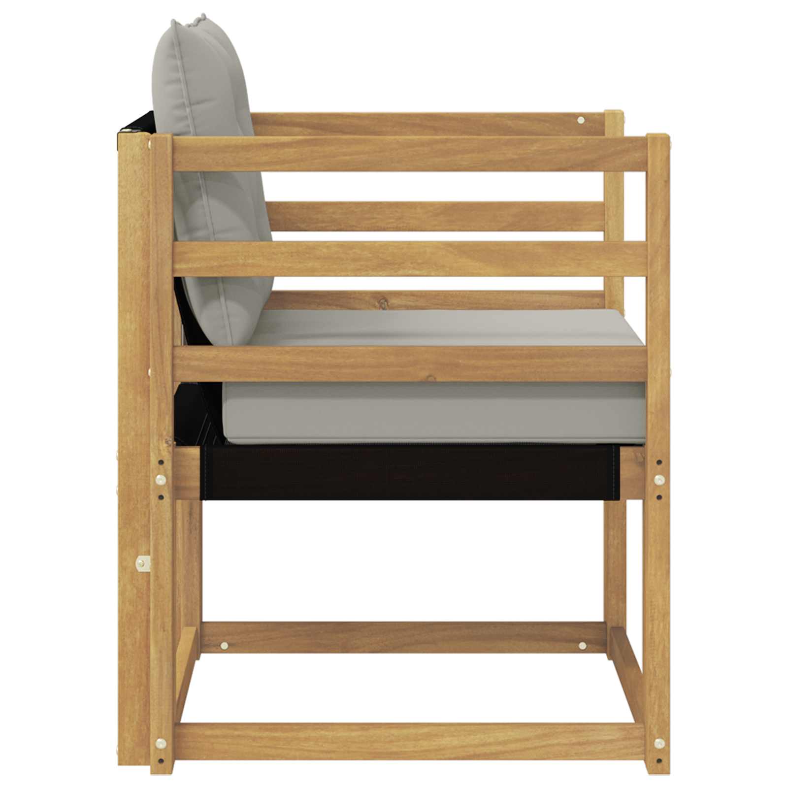 Tuinbank Massief Acaciahout en Textilene Wit image 6