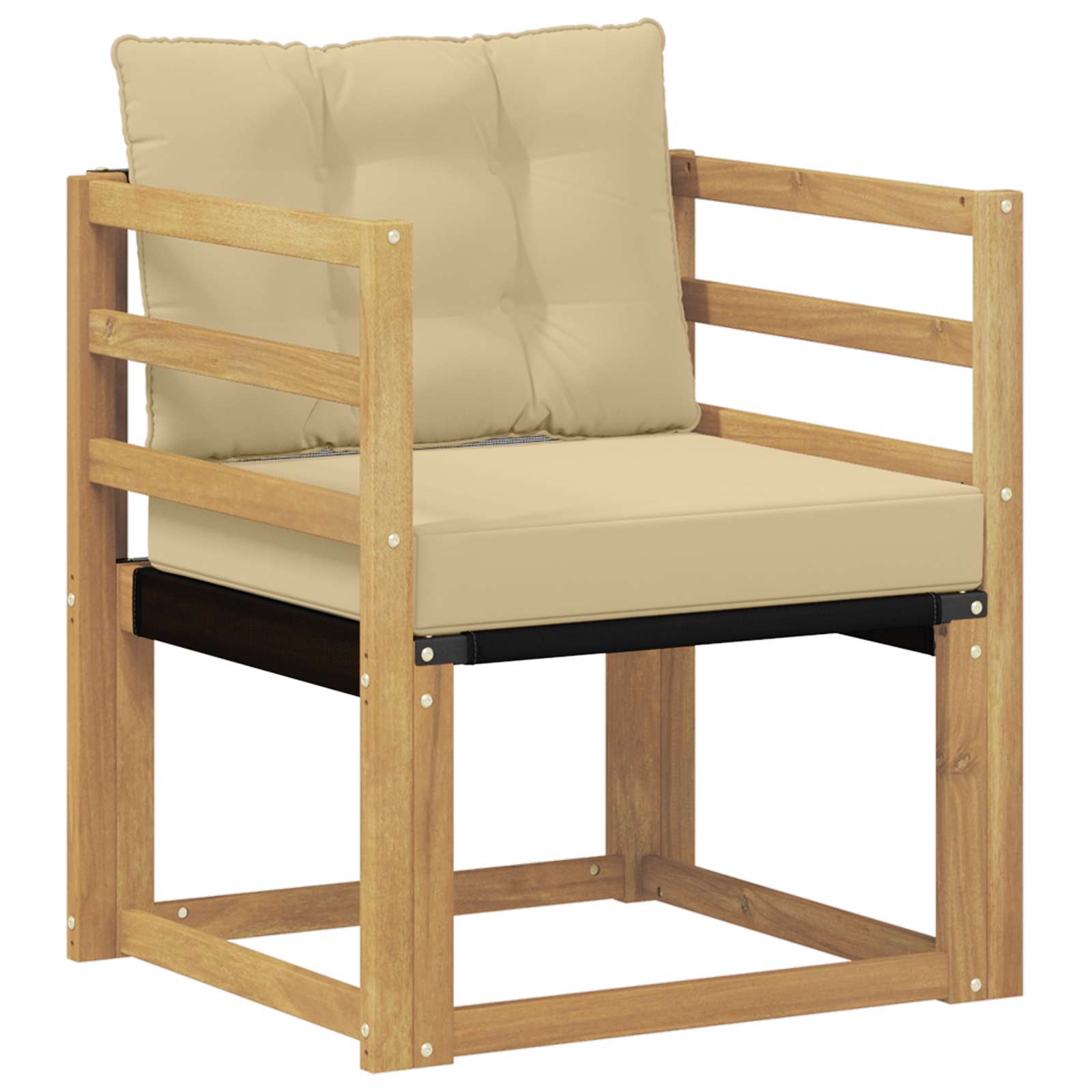 Tuinbank Massief Acaciahout en Textilene Wit image 2