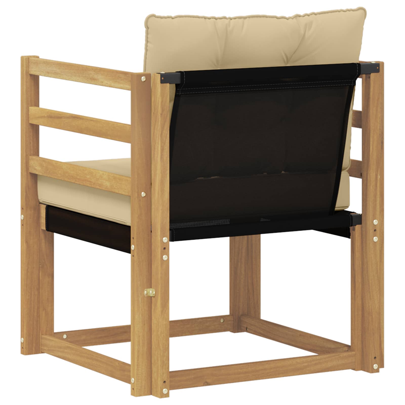 Tuinbank Massief Acaciahout en Textilene Wit image 7