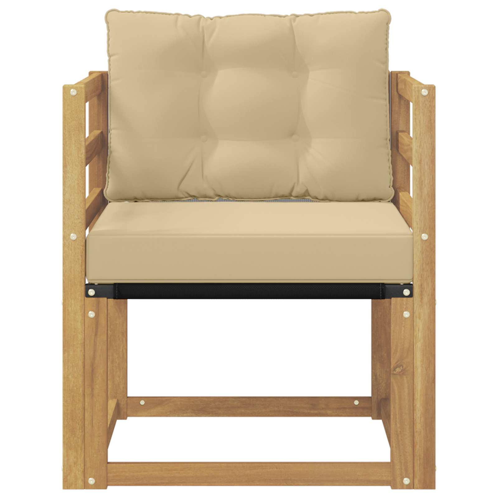 Tuinbank Massief Acaciahout en Textilene Wit image 5