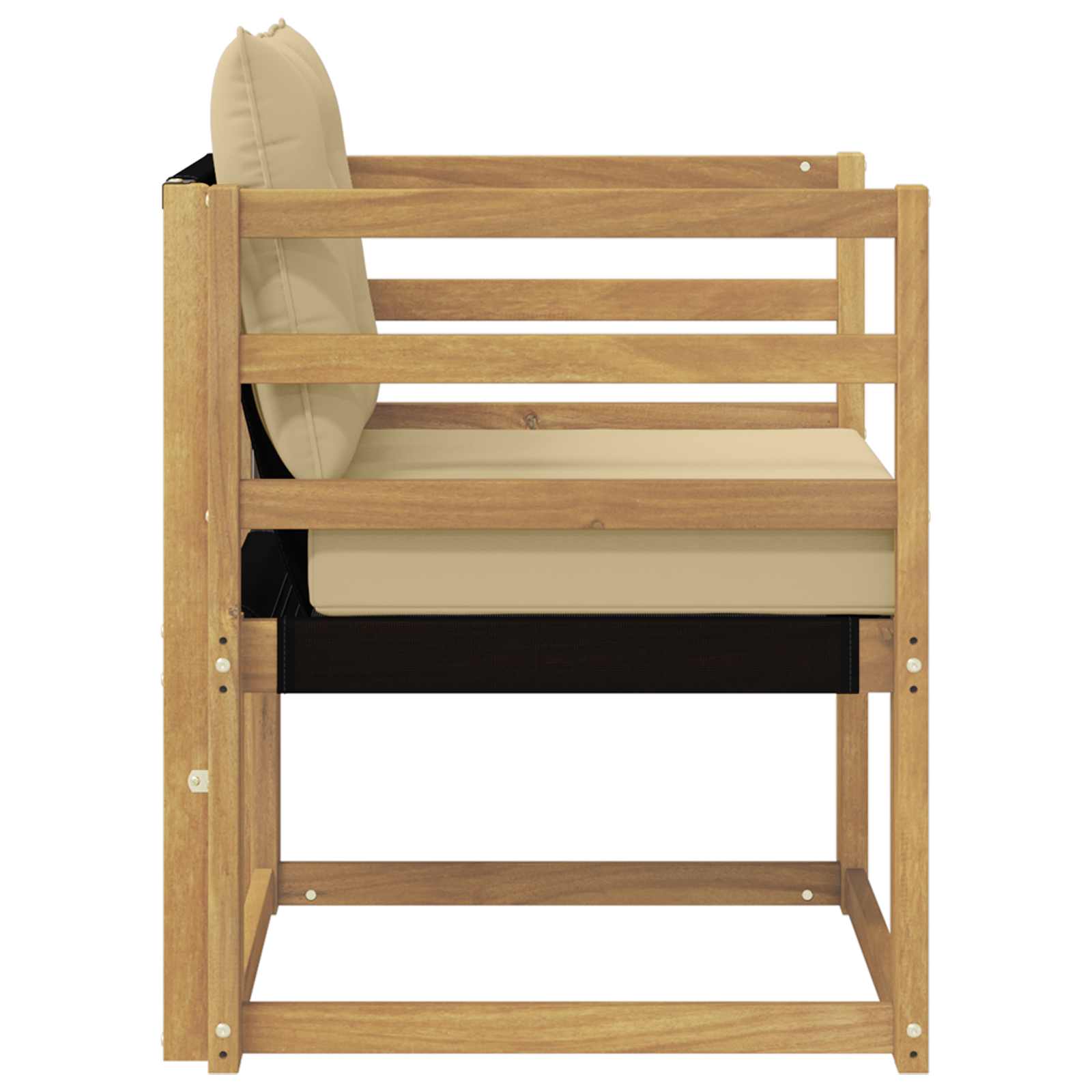 Tuinbank Massief Acaciahout en Textilene Wit image 6