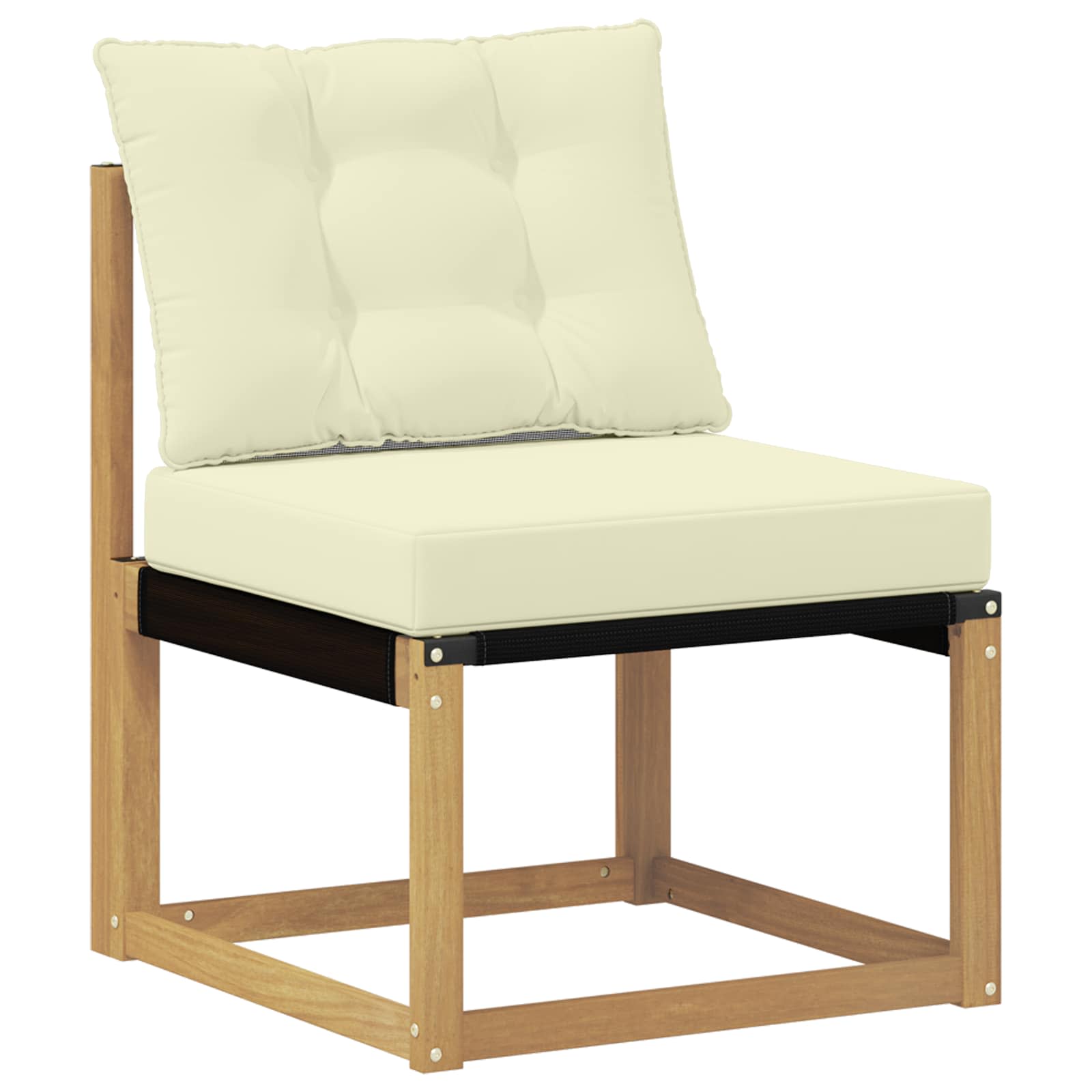 Tuinbank Massief Acaciahout en Textilene Wit image 4