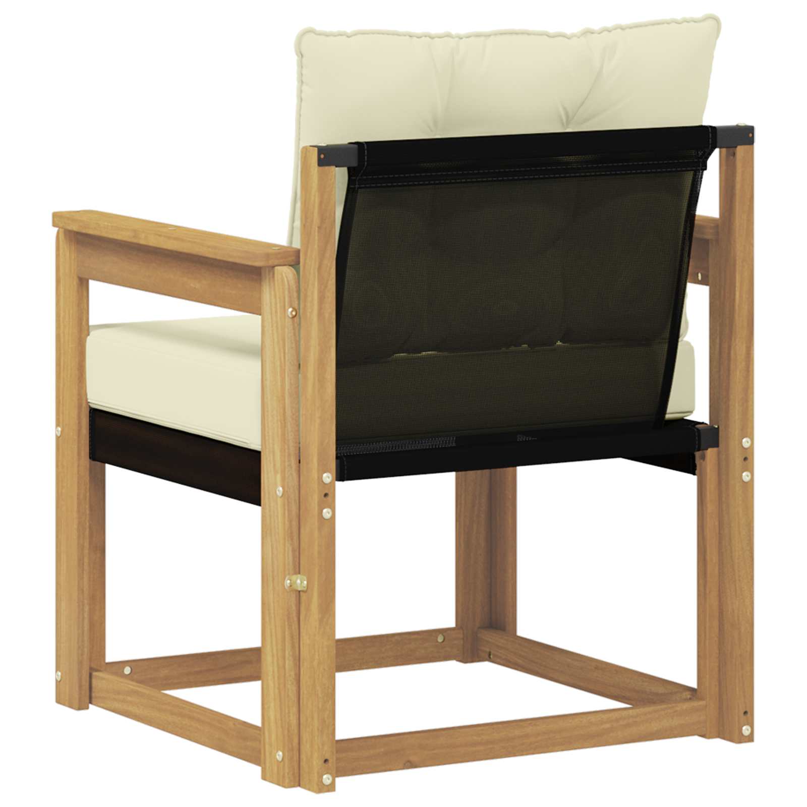 Tuinbank Massief Acaciahout en Textilene Wit image 7