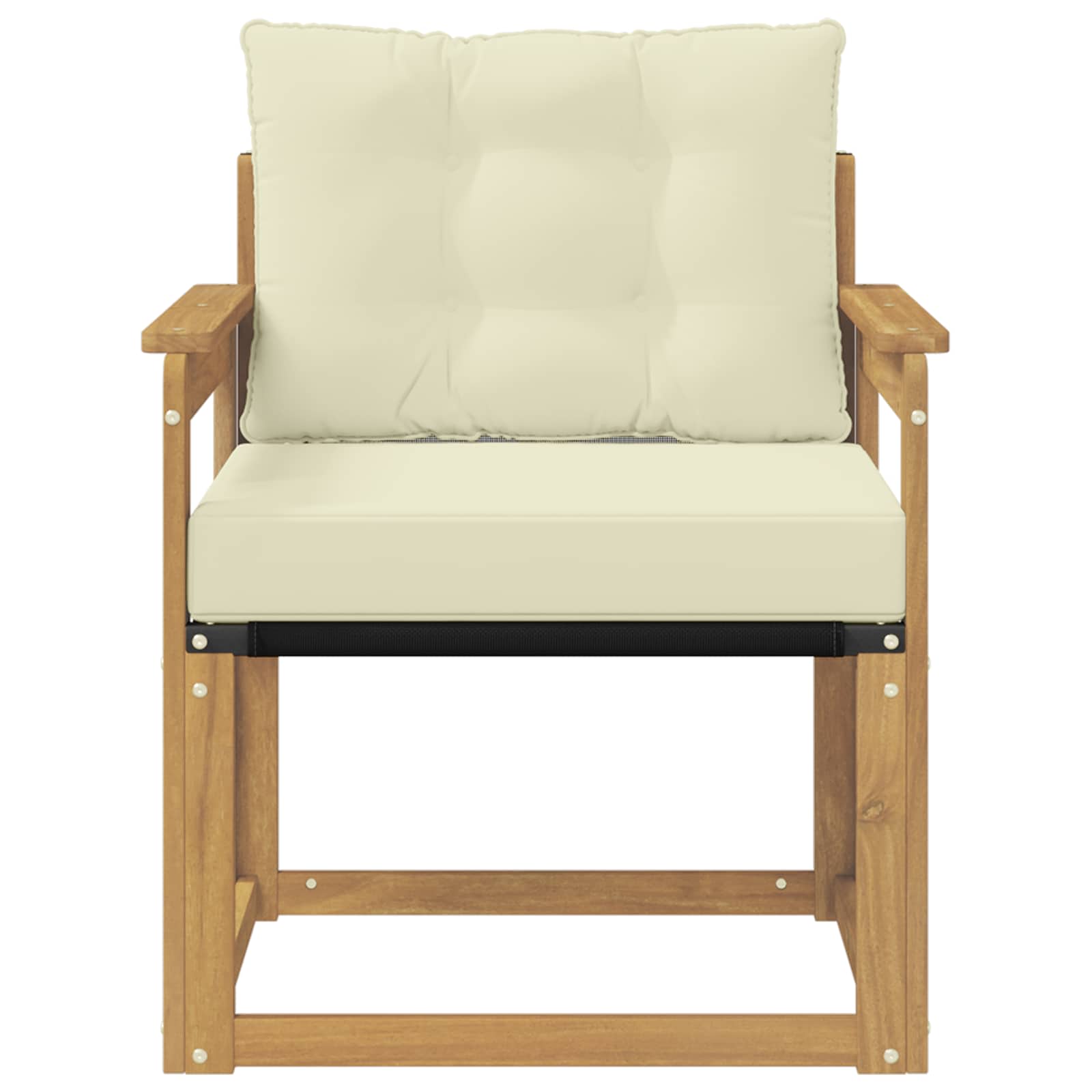 Tuinbank Massief Acaciahout en Textilene Wit image 5