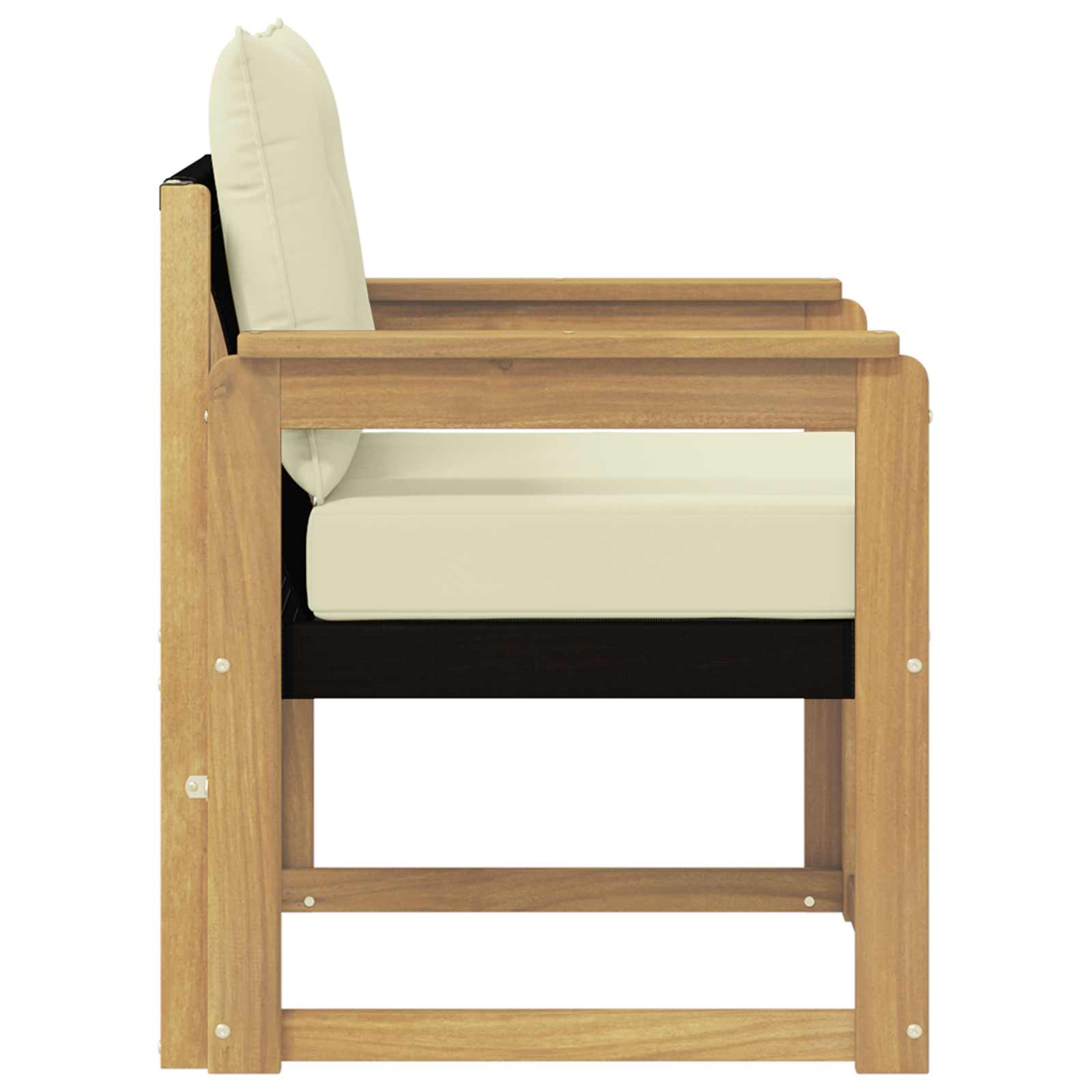 Tuinbank Massief Acaciahout en Textilene Wit image 6