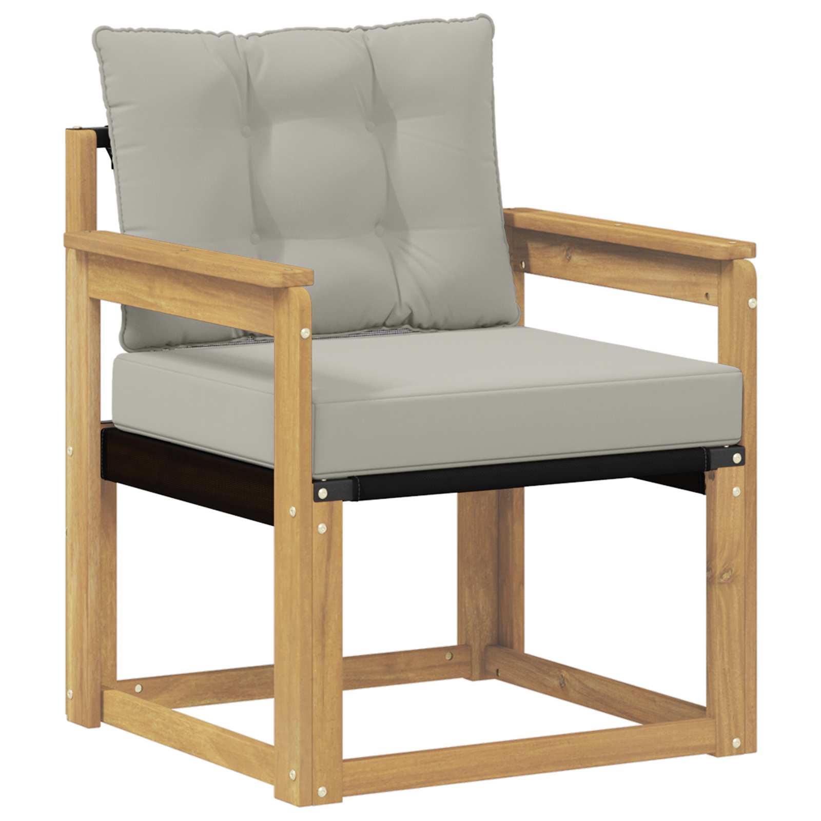 Tuinbank Massief Acaciahout en Textilene Wit image 2