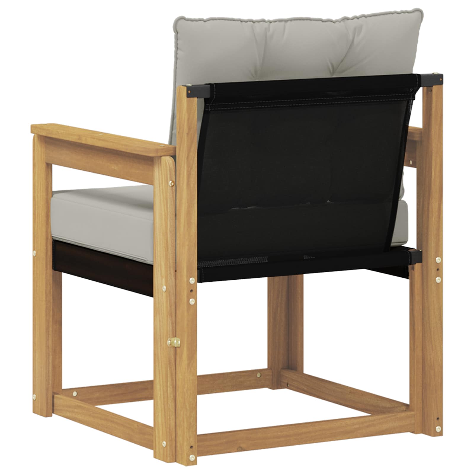 Tuinbank Massief Acaciahout en Textilene Wit image 7