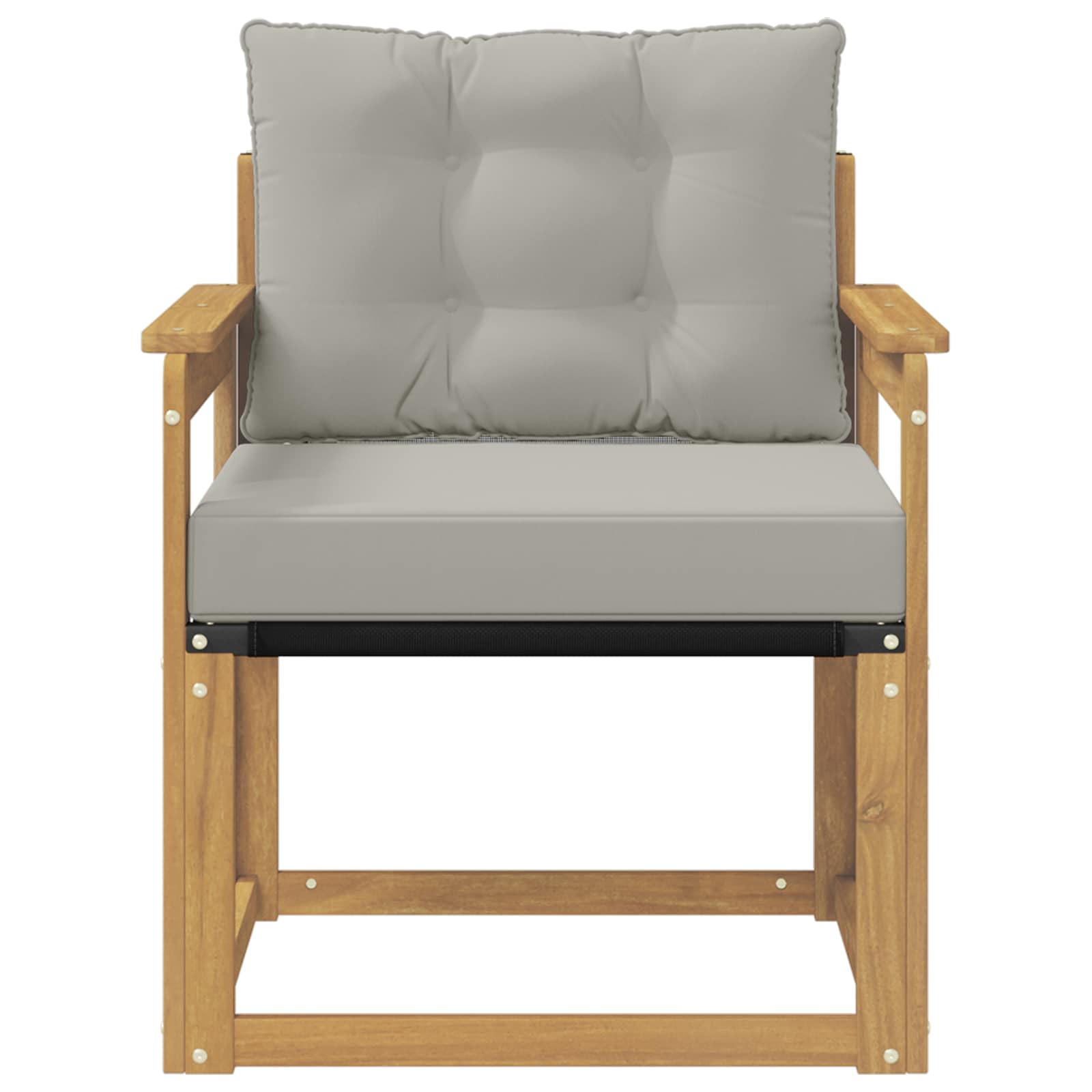 Tuinbank Massief Acaciahout en Textilene Wit image 5