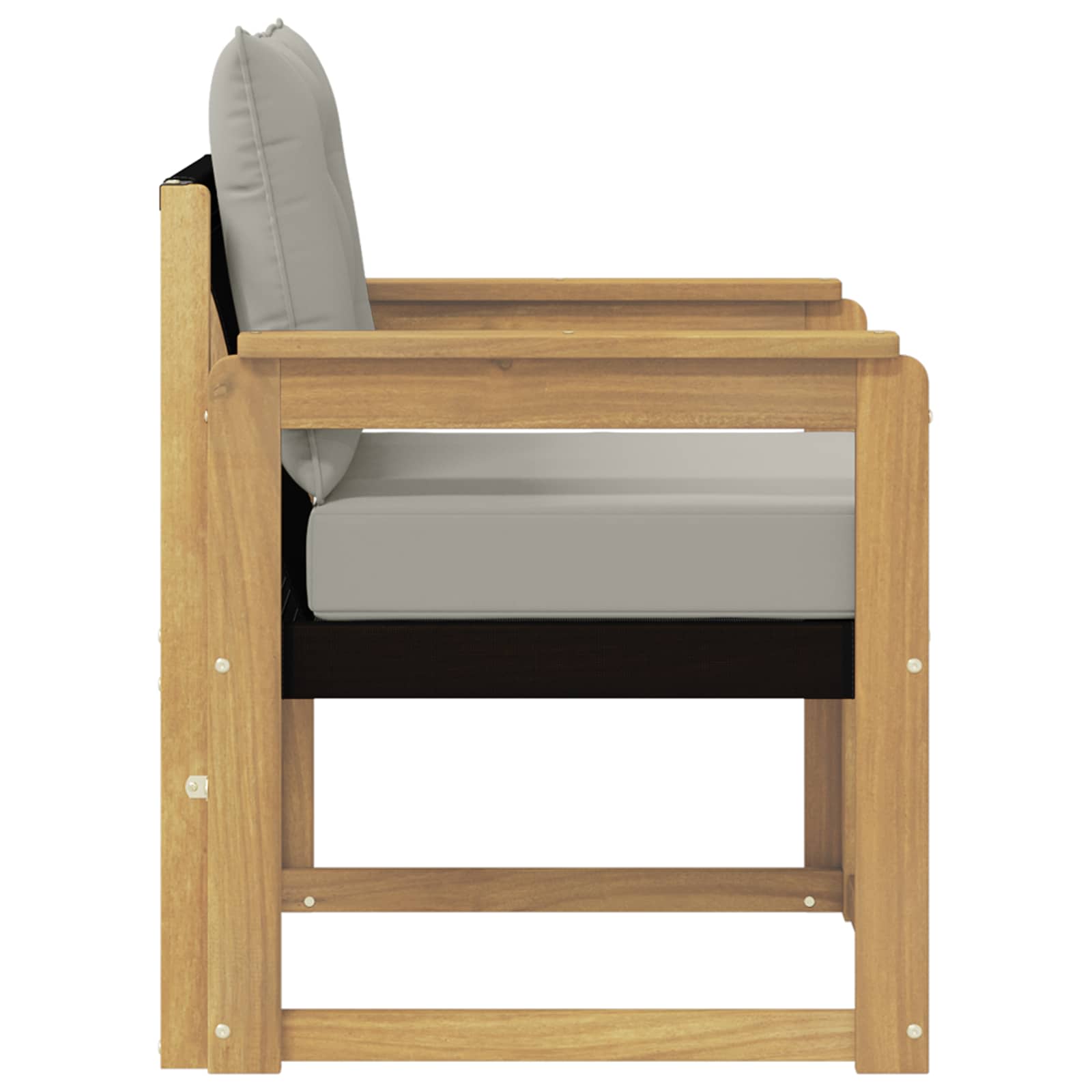 Tuinbank Massief Acaciahout en Textilene Wit image 6