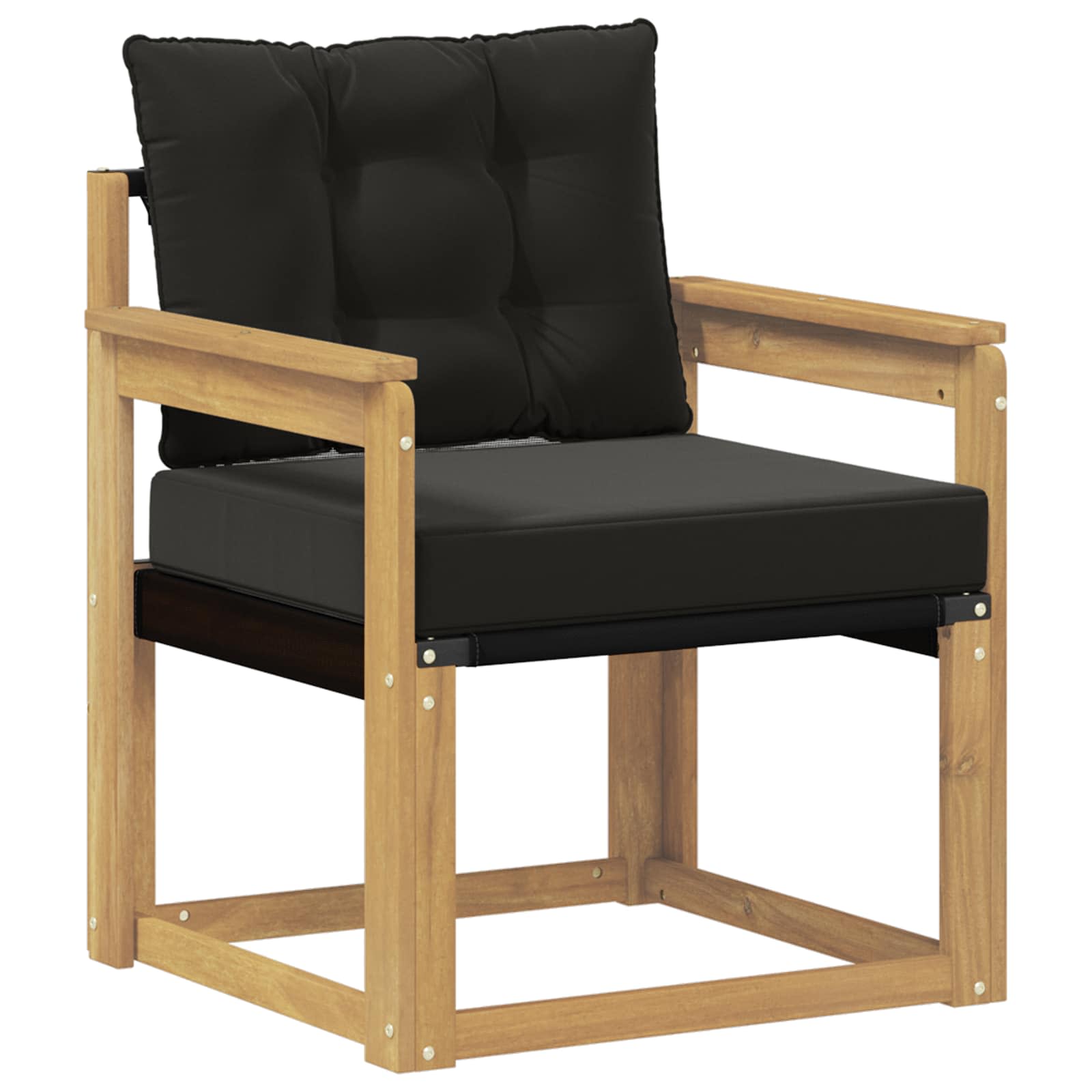 Tuinbank Massief Acaciahout en Textilene Wit image 2