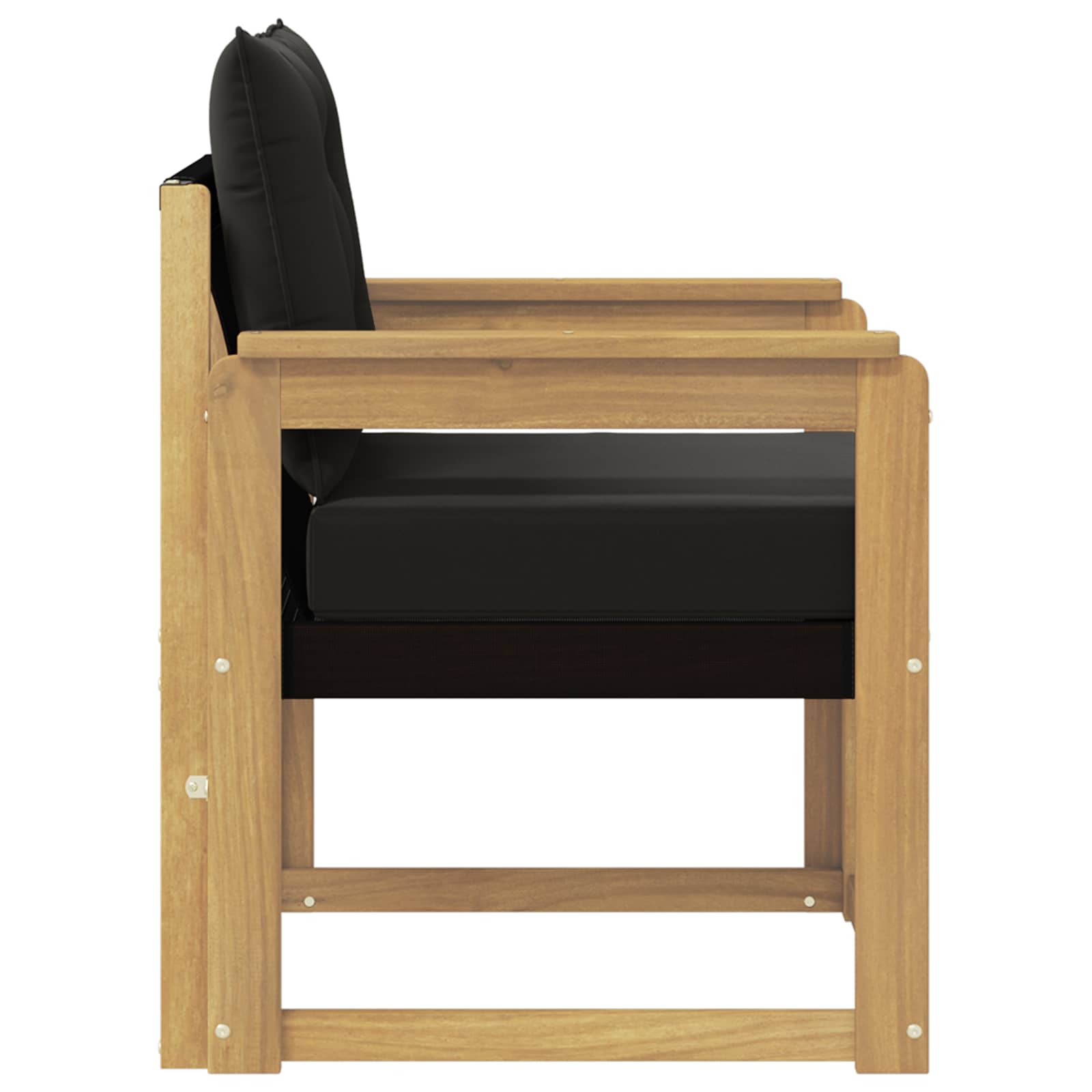 Tuinbank Massief Acaciahout en Textilene Wit image 6