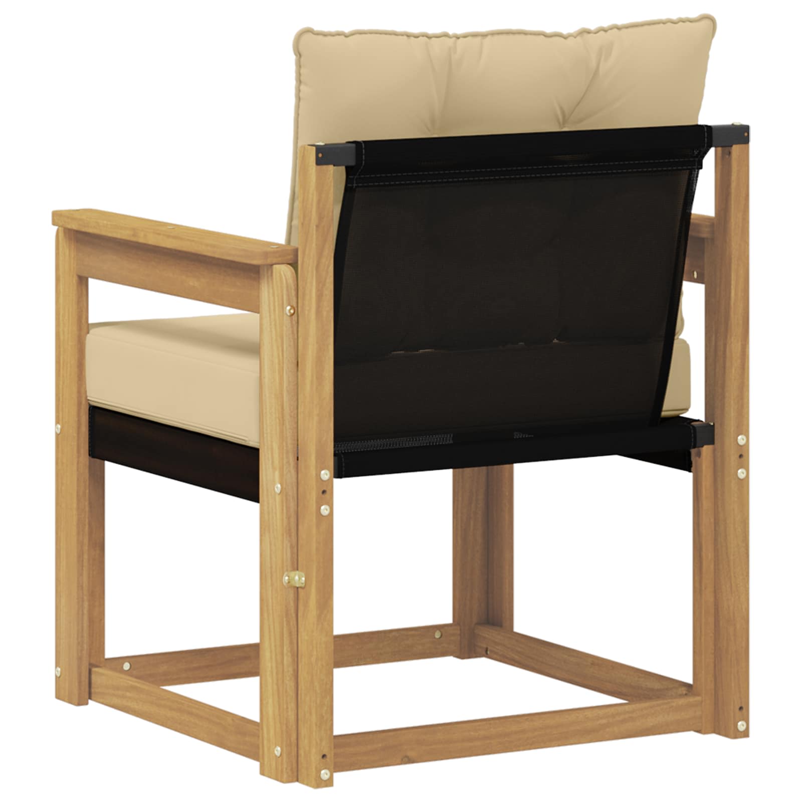 Tuinbank Massief Acaciahout en Textilene Wit image 7