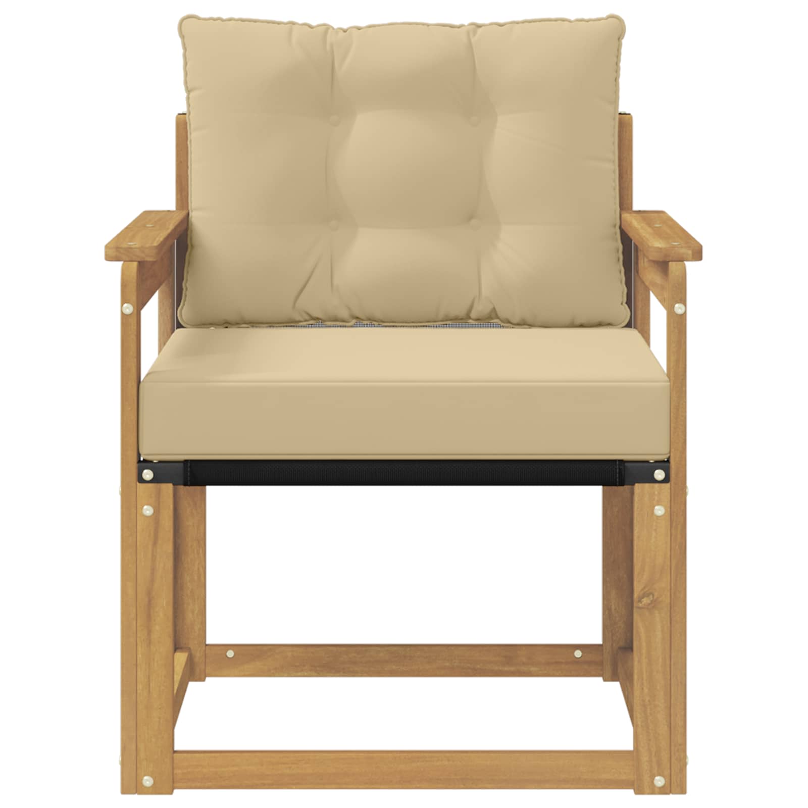 Tuinbank Massief Acaciahout en Textilene Wit image 5