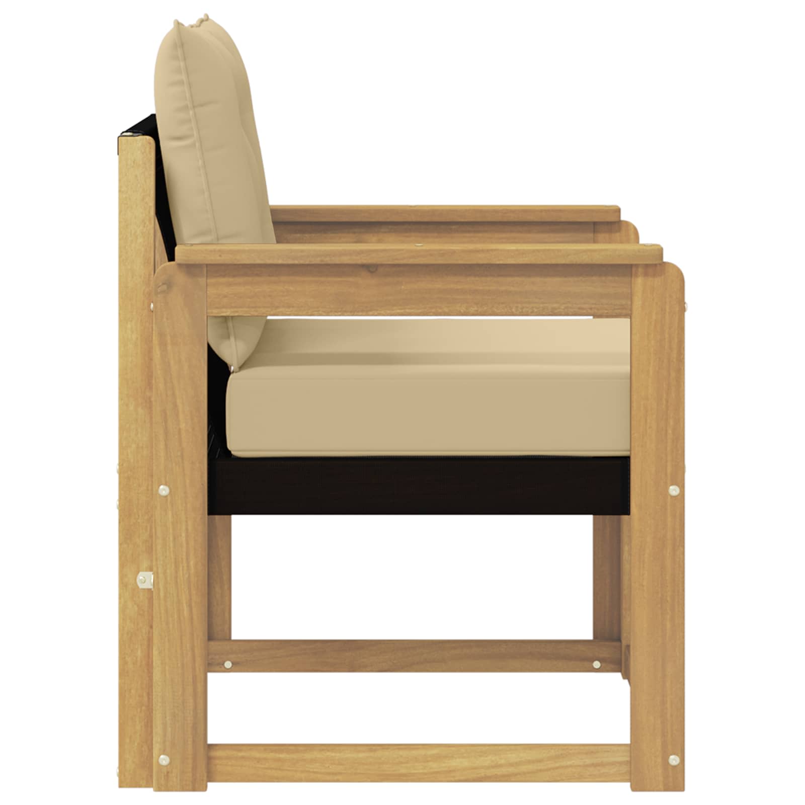 Tuinbank Massief Acaciahout en Textilene Wit image 6