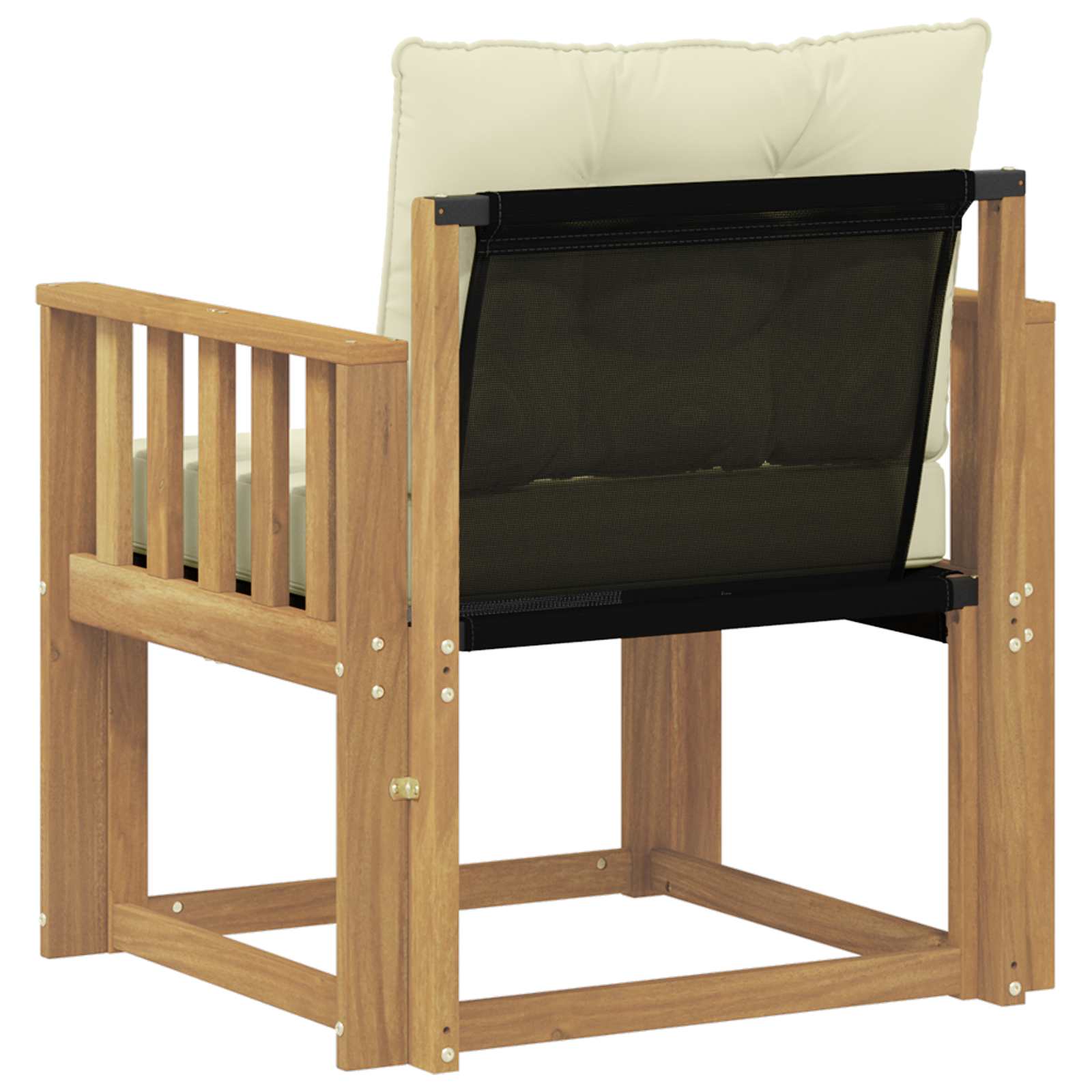 Tuinbank Massief Acaciahout en Textilene Wit image 7