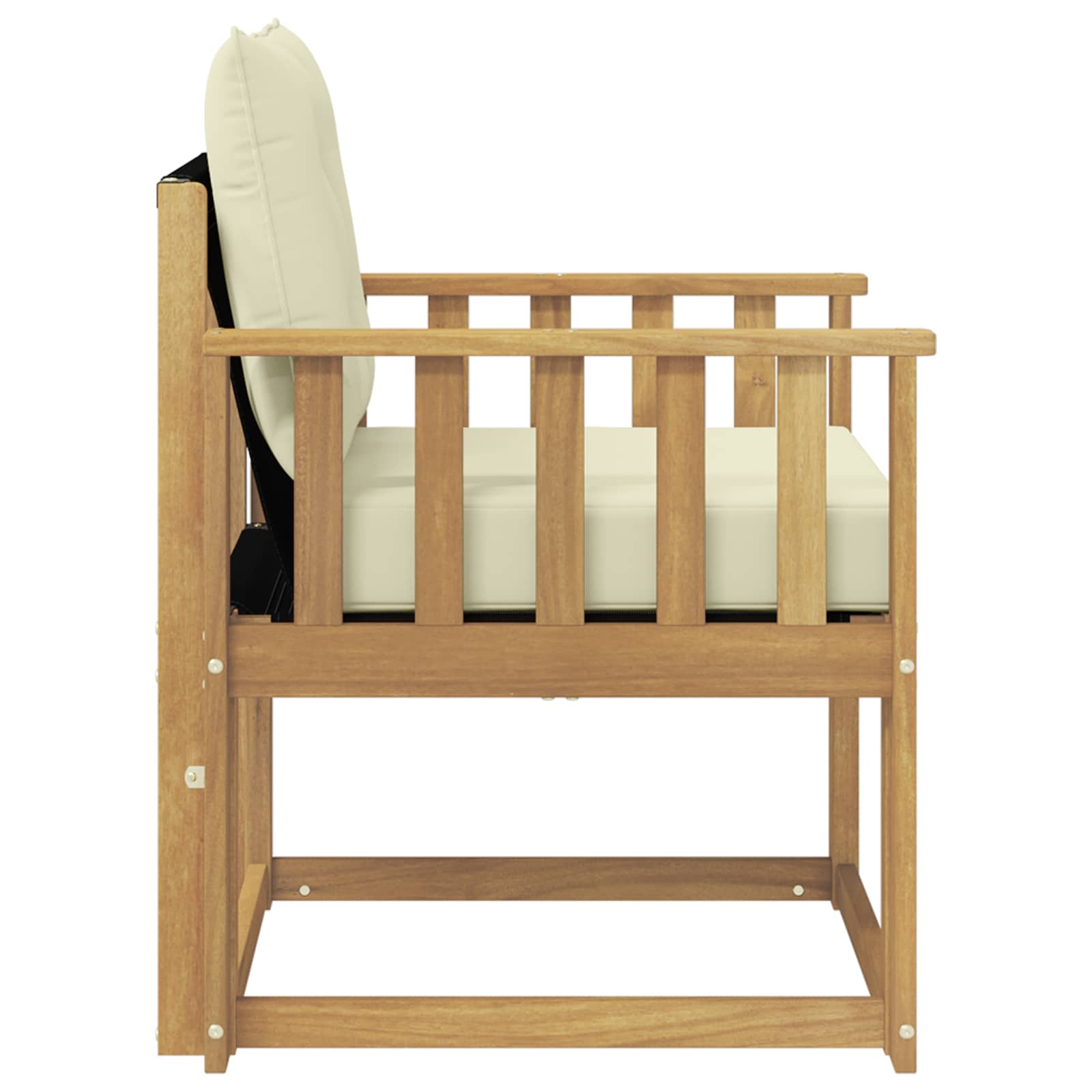 Tuinbank Massief Acaciahout en Textilene Wit image 6