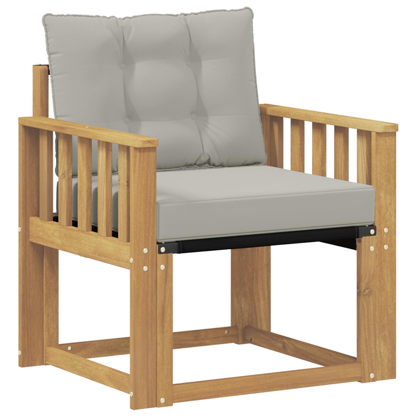 Tuinbank Massief Acaciahout en Textilene Wit image 2