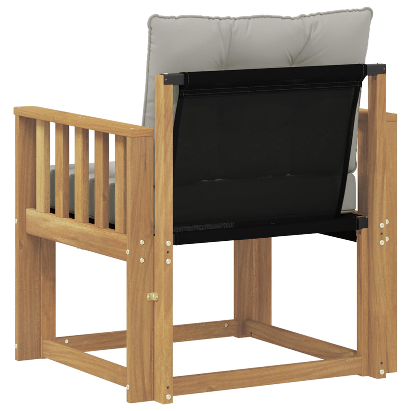 Tuinbank Massief Acaciahout en Textilene Wit image 7