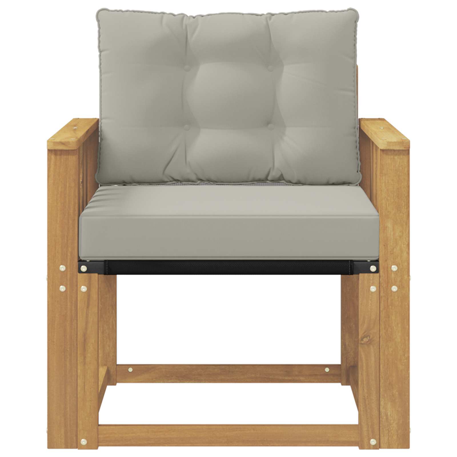 Tuinbank Massief Acaciahout en Textilene Wit image 5