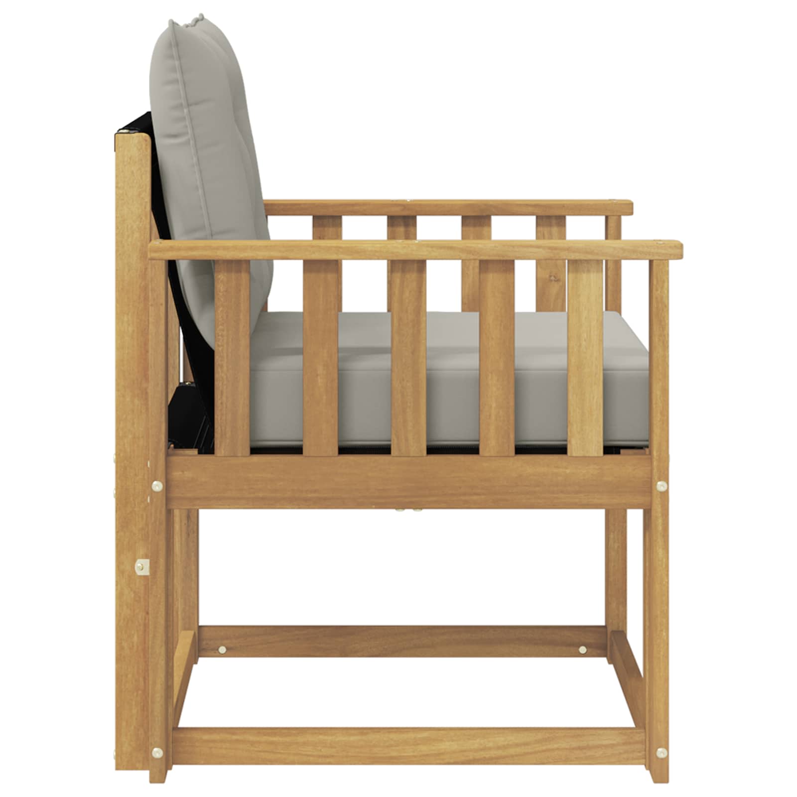 Tuinbank Massief Acaciahout en Textilene Wit image 6