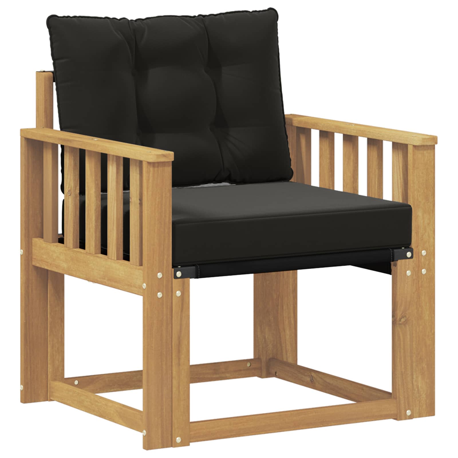 Tuinbank Massief Acaciahout en Textilene Wit image 2