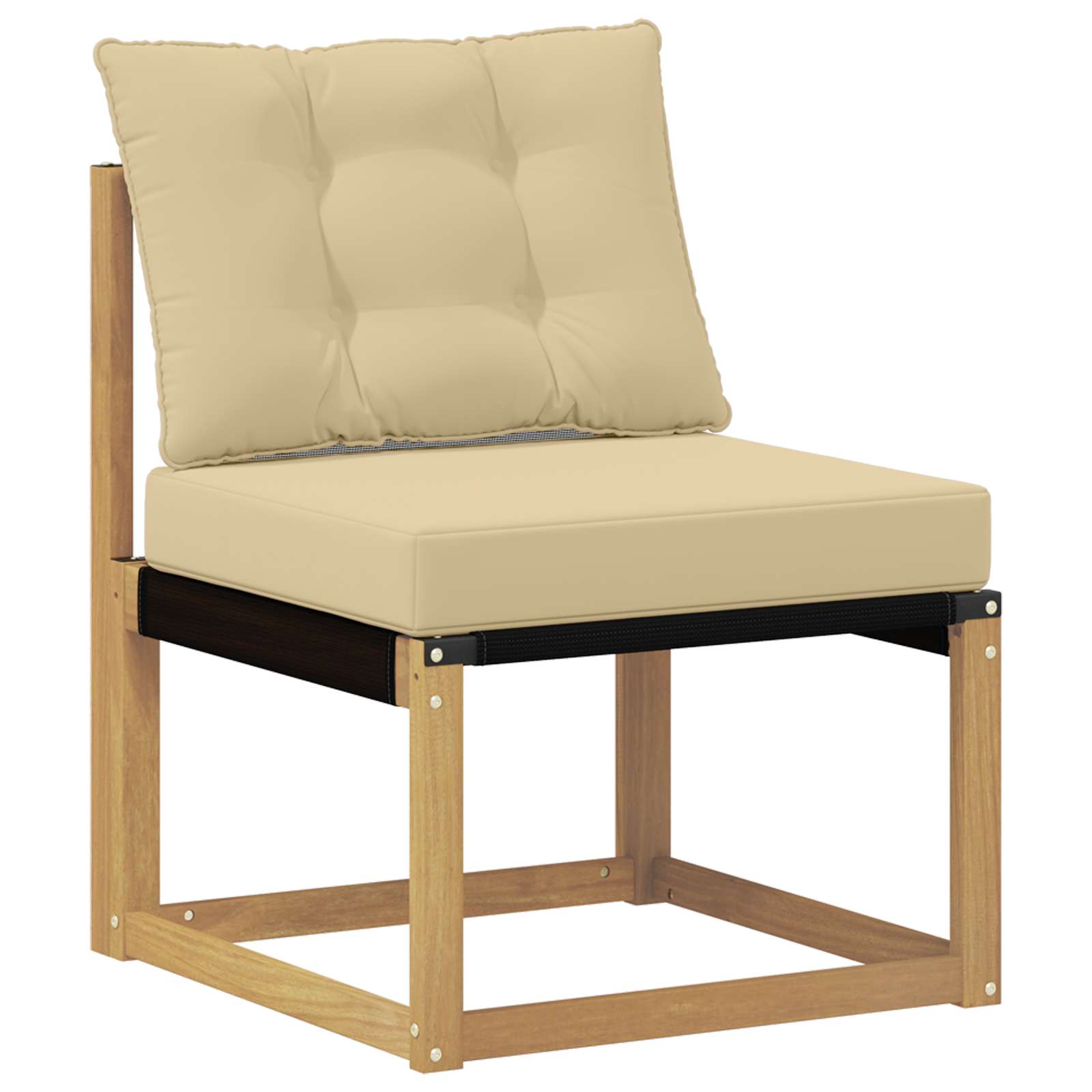 Tuinbank Massief Acaciahout en Textilene Wit image 4