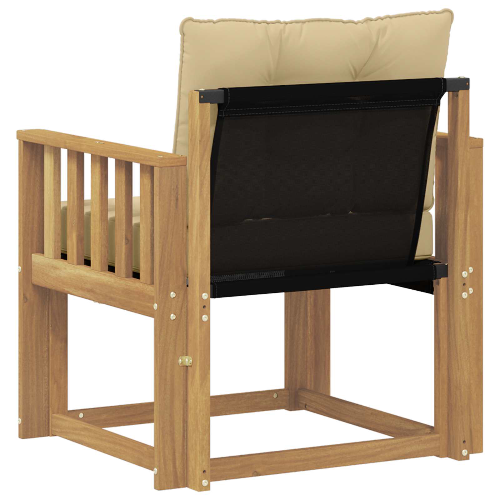 Tuinbank Massief Acaciahout en Textilene Wit image 7