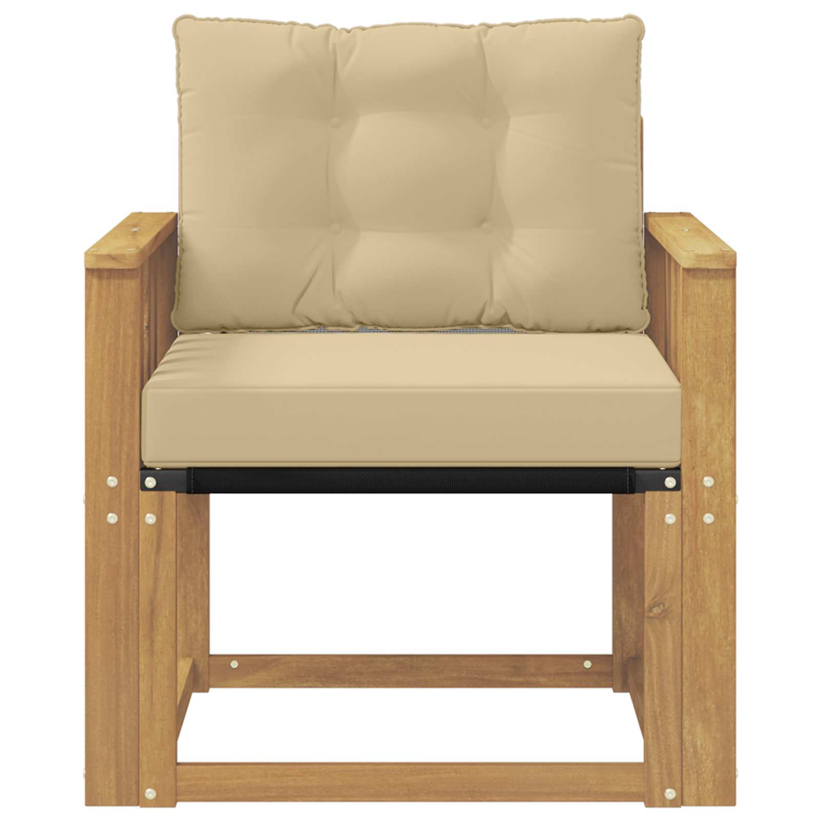 Tuinbank Massief Acaciahout en Textilene Wit image 5