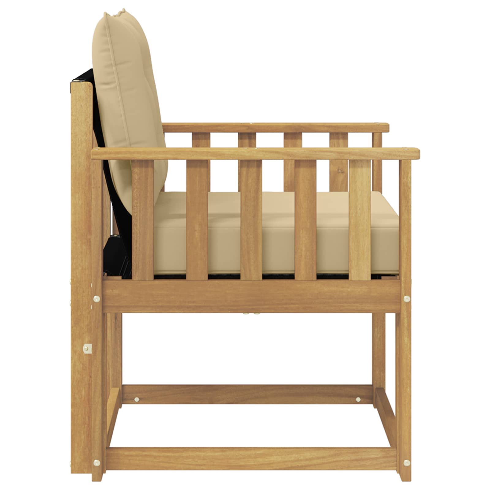 Tuinbank Massief Acaciahout en Textilene Wit image 6