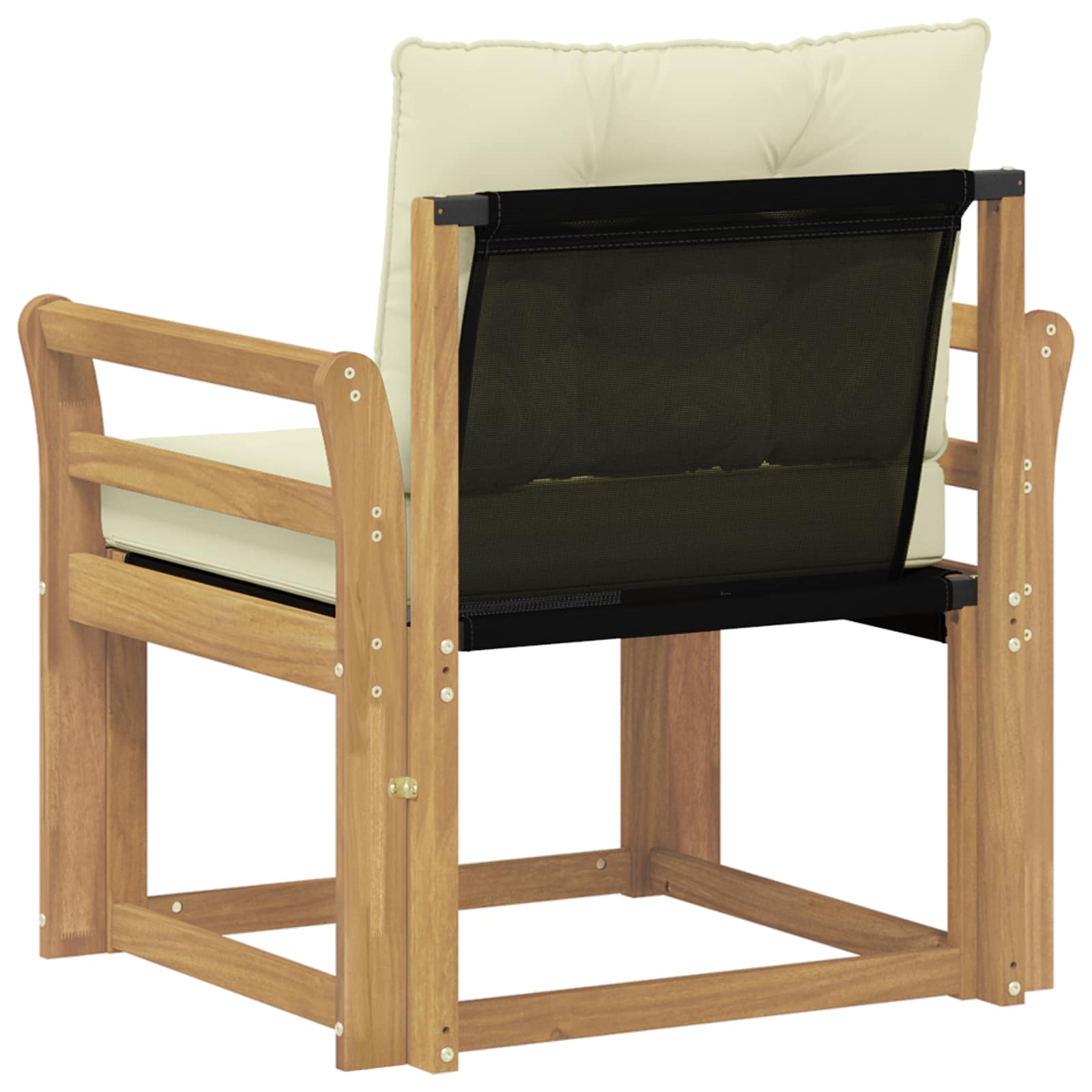 Tuinbank Massief Acaciahout en Textilene Wit image 7