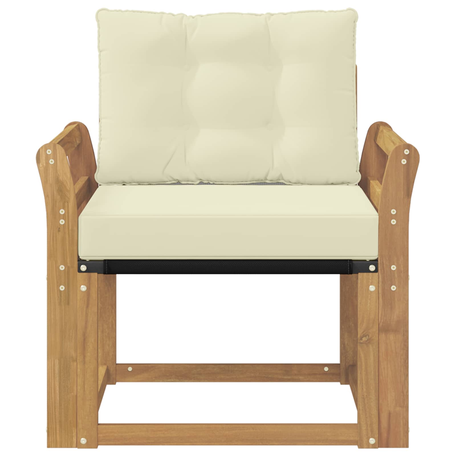 Tuinbank Massief Acaciahout en Textilene Wit image 5