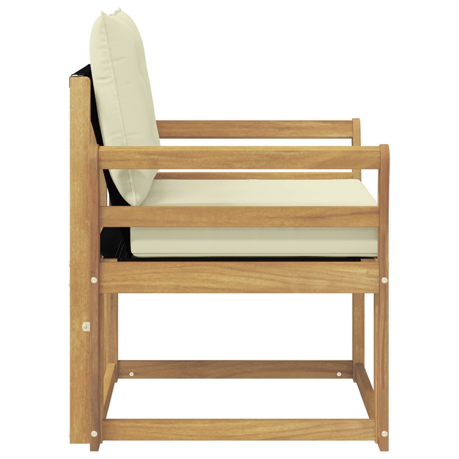 Tuinbank Massief Acaciahout en Textilene Wit image 6