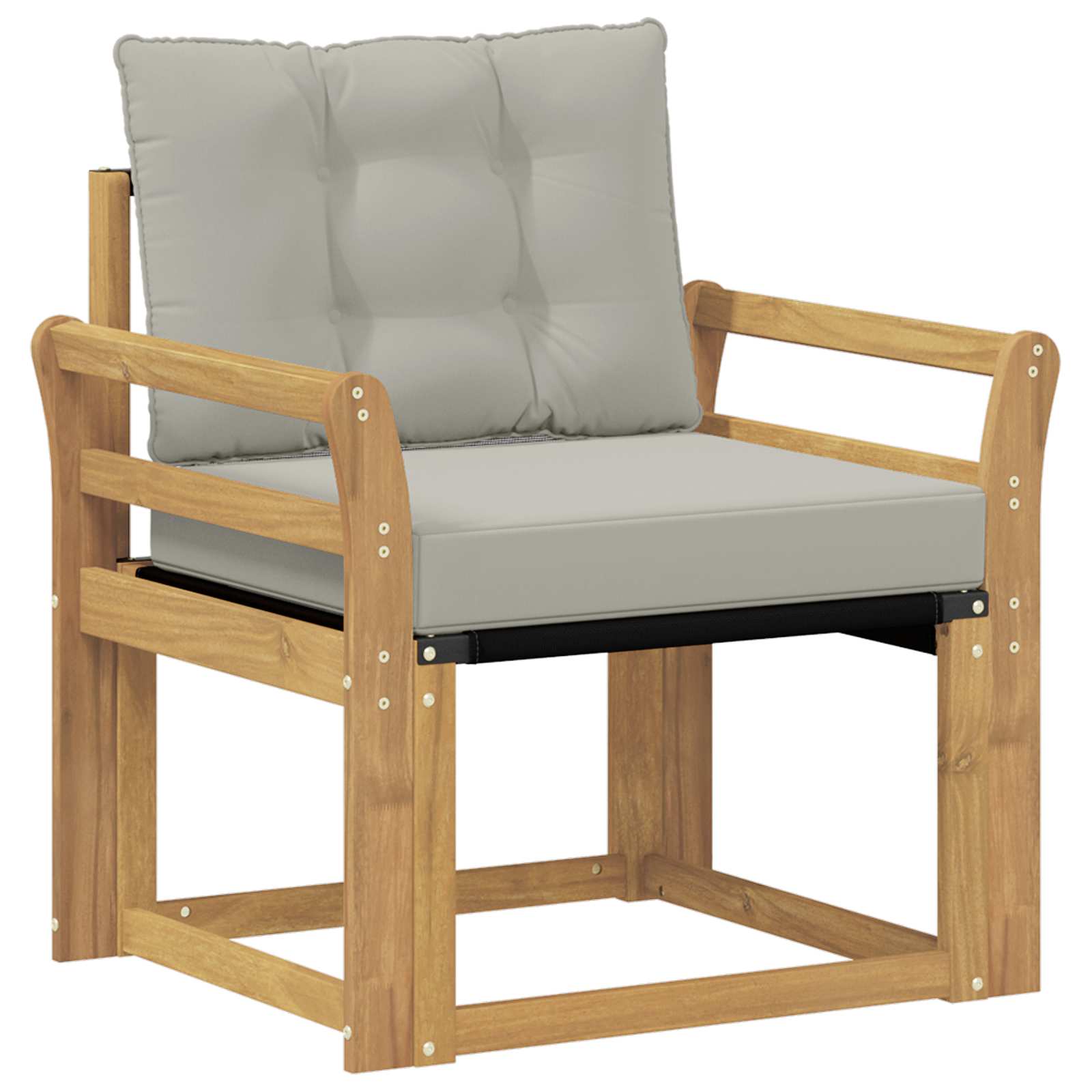 Tuinbank Massief Acaciahout en Textilene Wit image 2