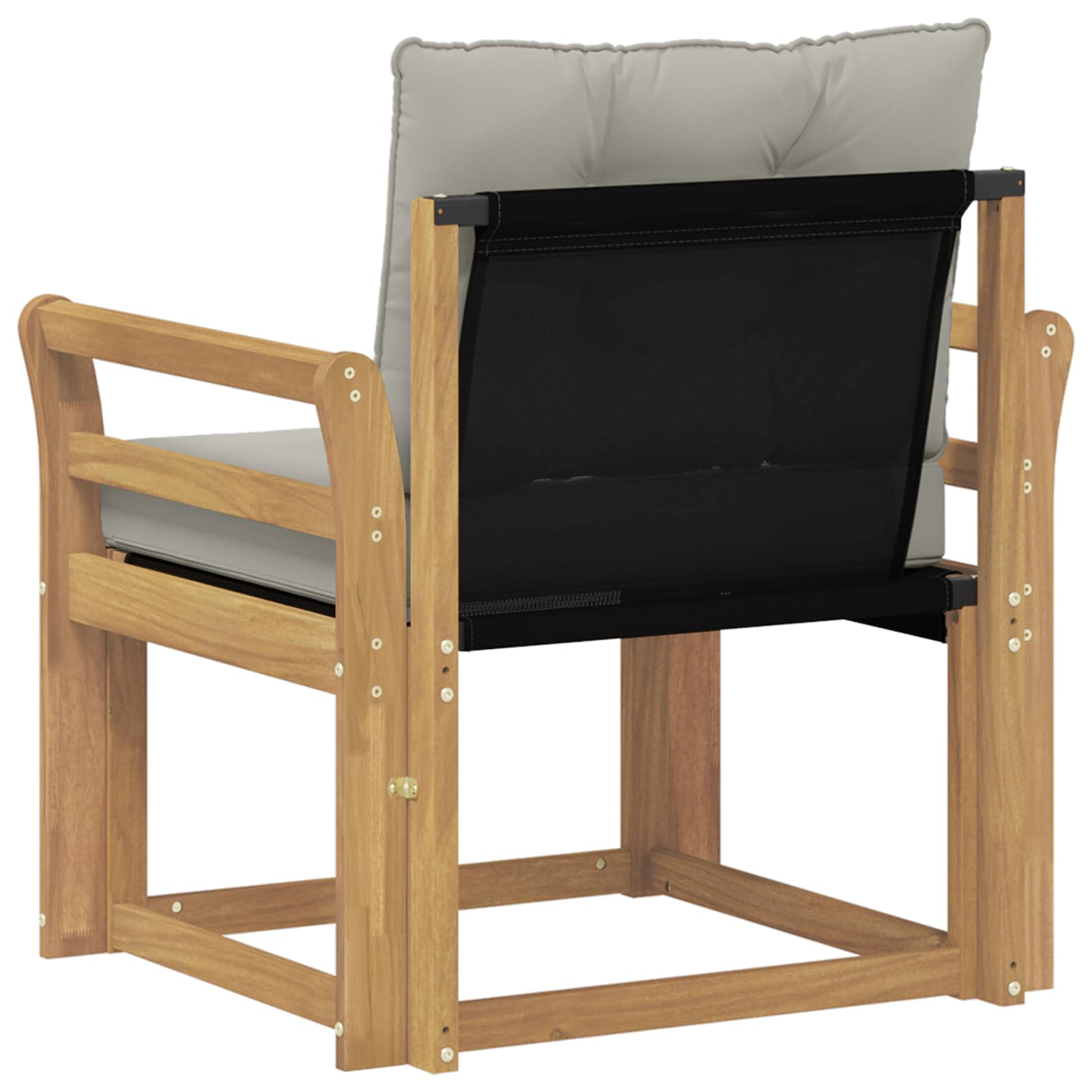 Tuinbank Massief Acaciahout en Textilene Wit image 7