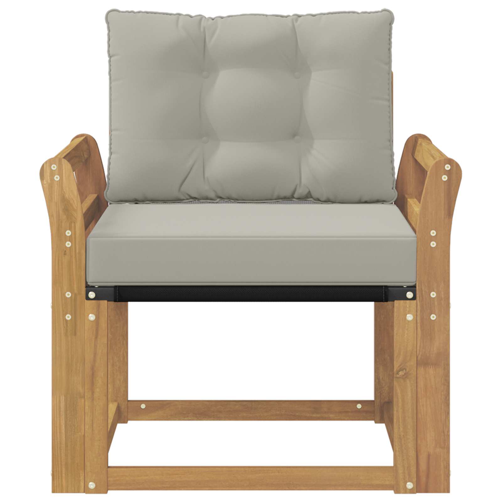 Tuinbank Massief Acaciahout en Textilene Wit image 5