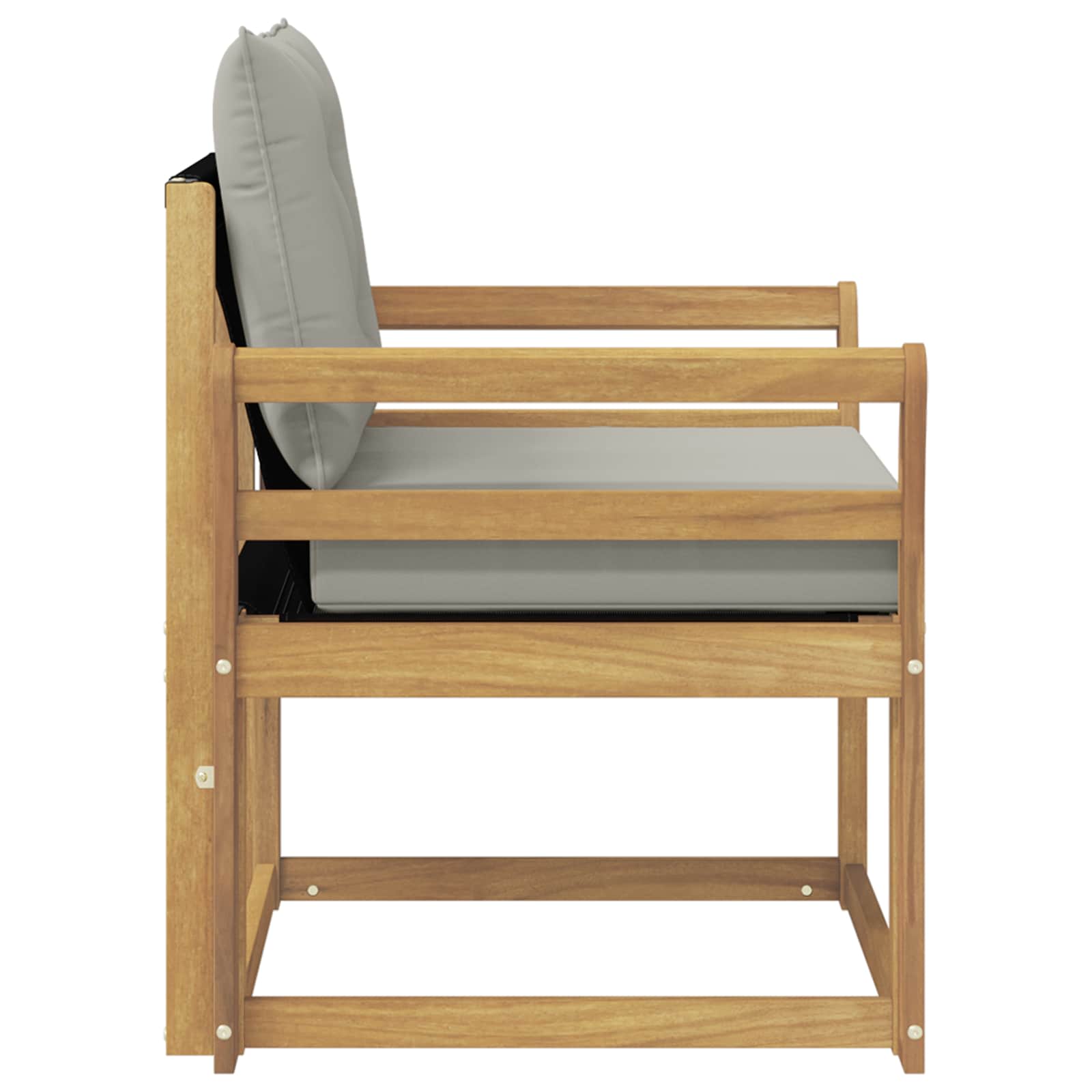 Tuinbank Massief Acaciahout en Textilene Wit image 6