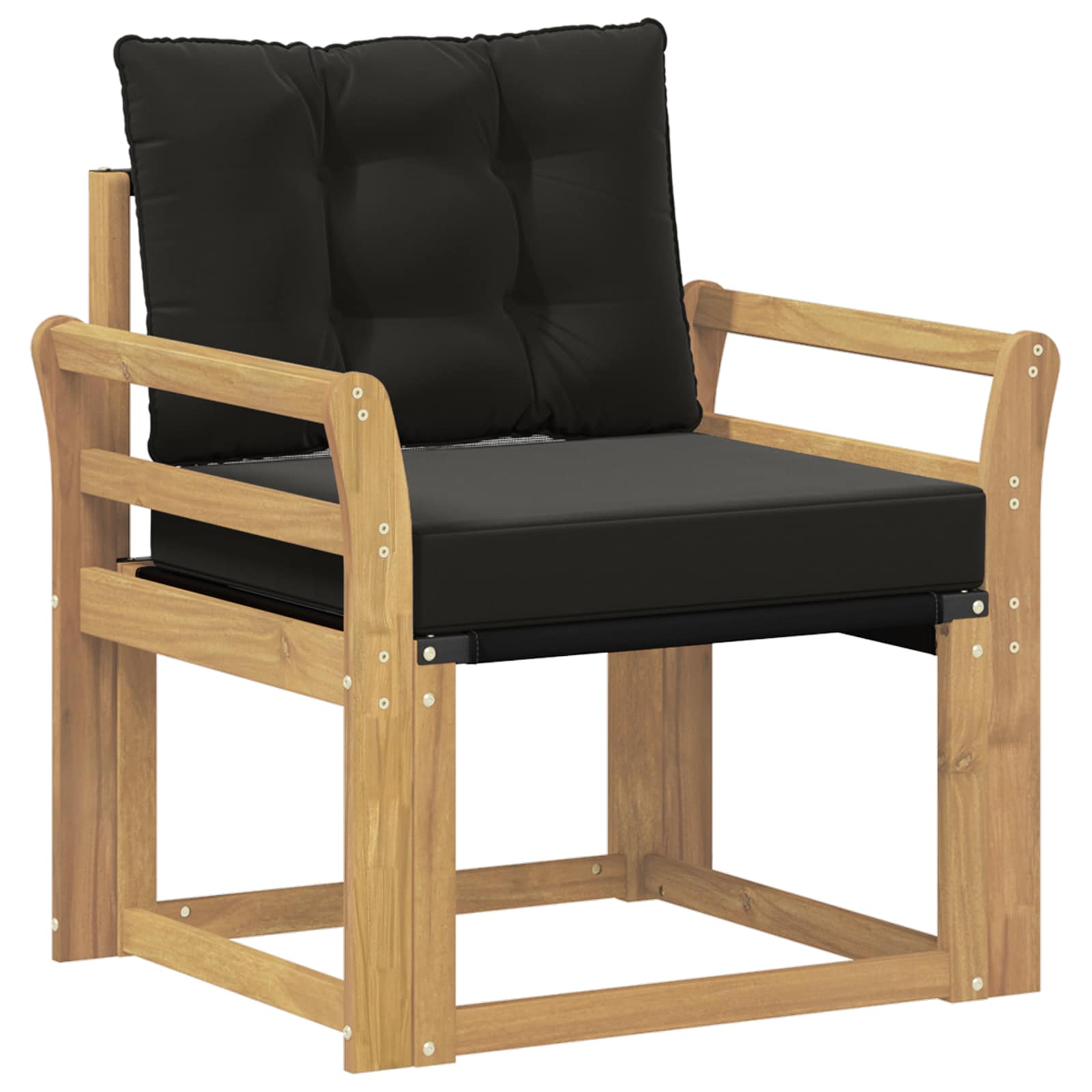 Tuinbank Massief Acaciahout en Textilene Wit image 2