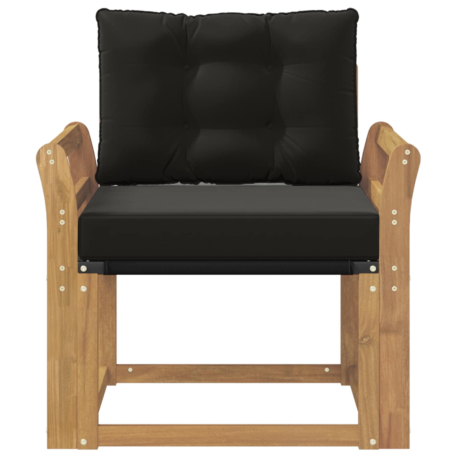 Tuinbank Massief Acaciahout en Textilene Wit image 5