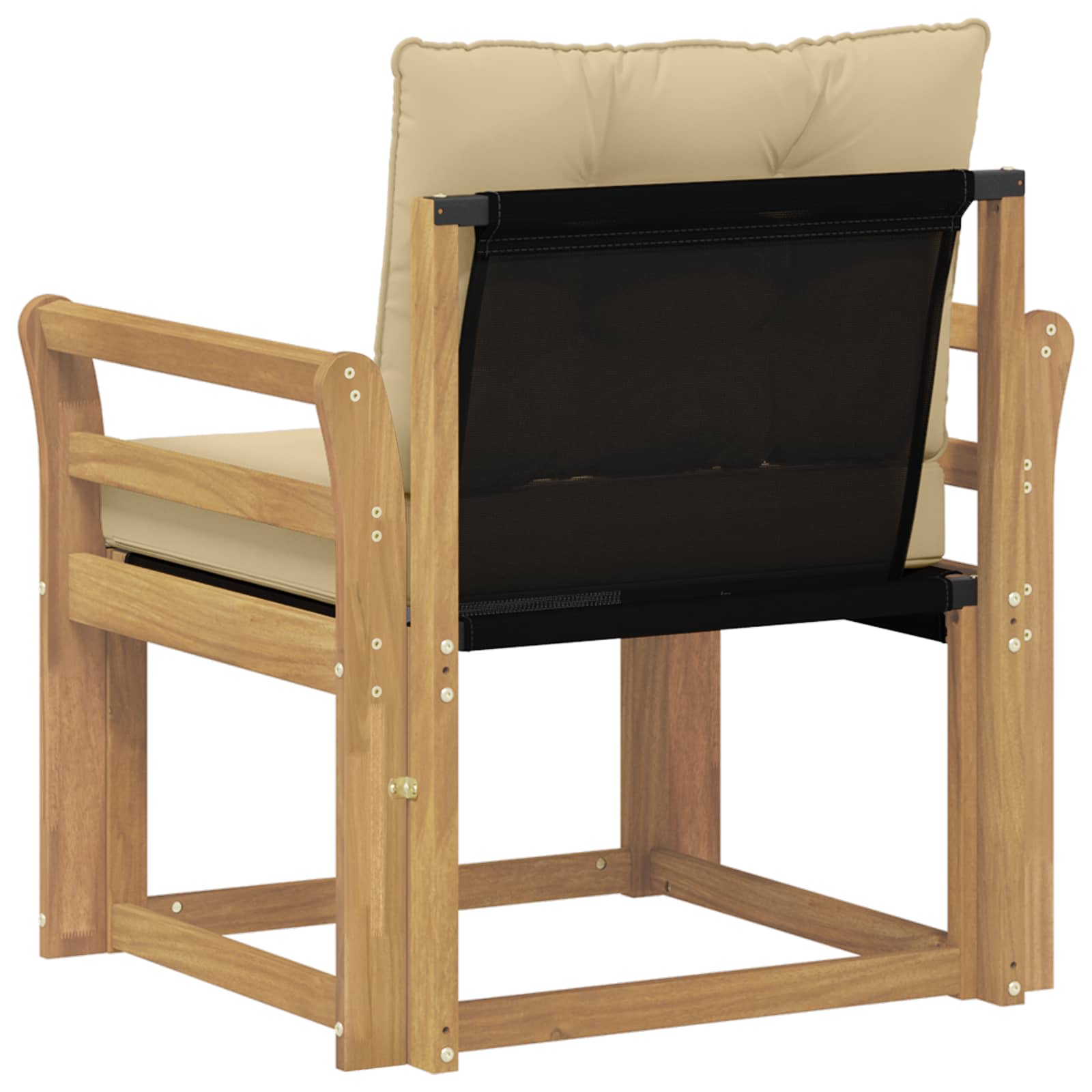 Tuinbank Massief Acaciahout en Textilene Wit image 7