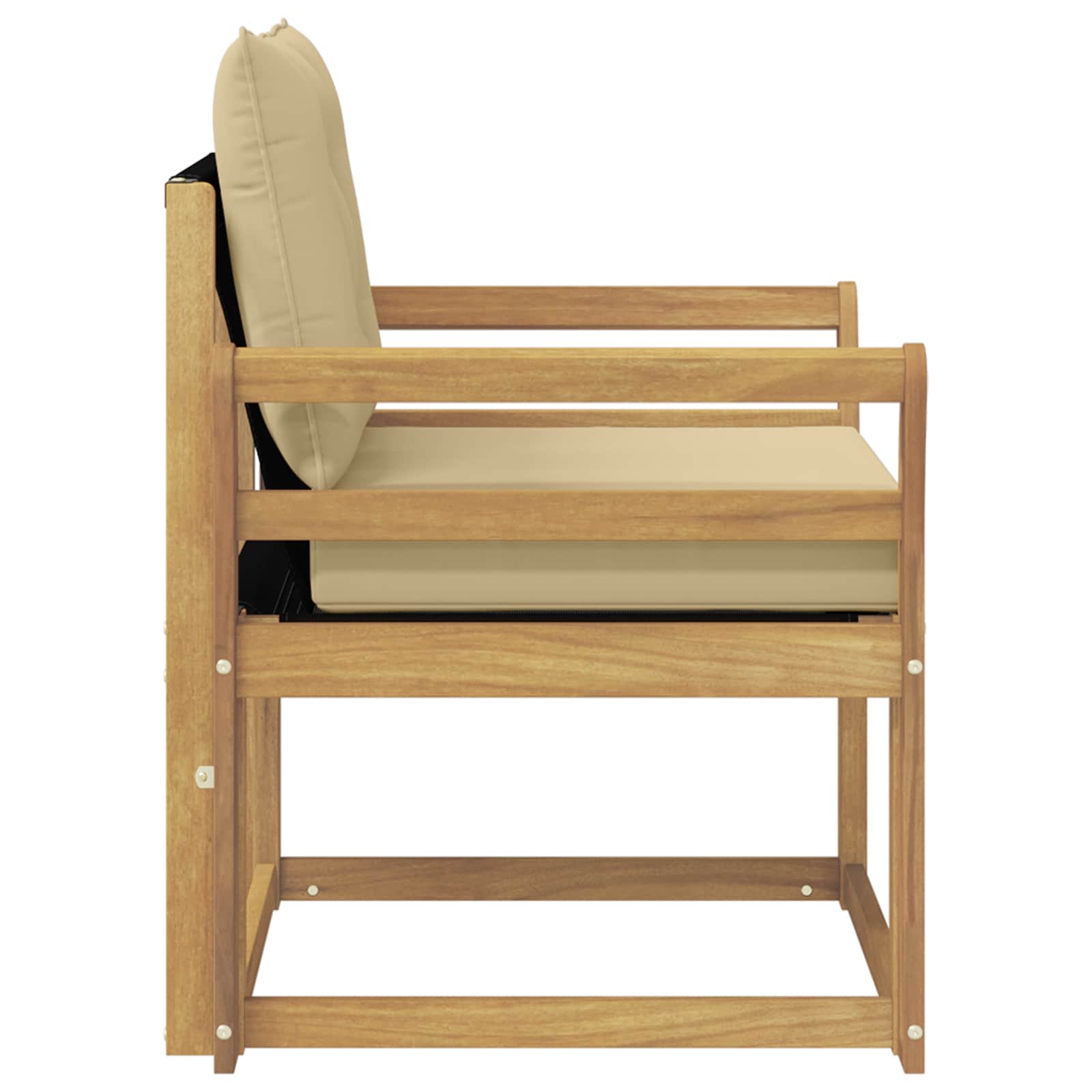 Tuinbank Massief Acaciahout en Textilene Wit image 6