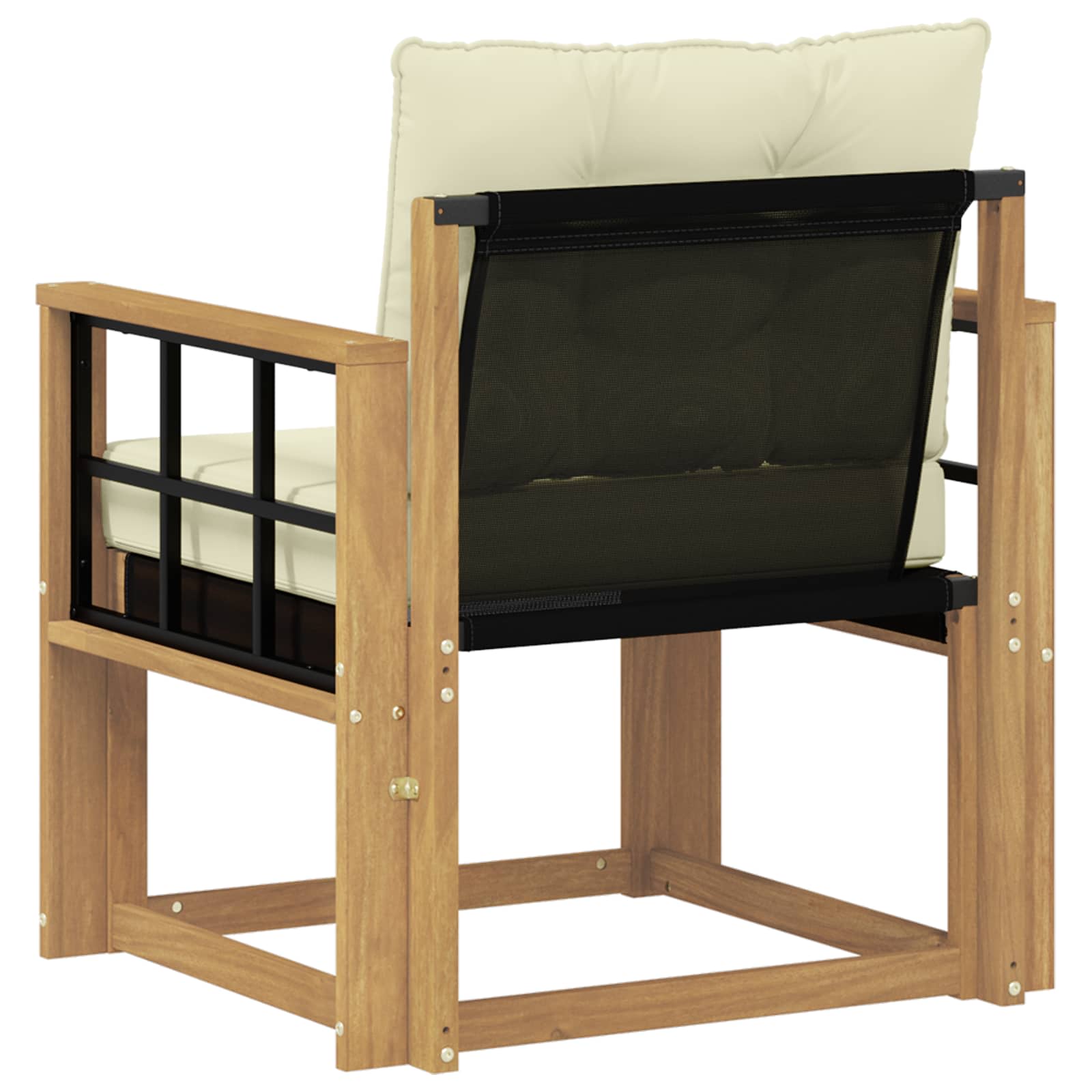 Tuinbank Massief Acaciahout en Textilene Wit image 7